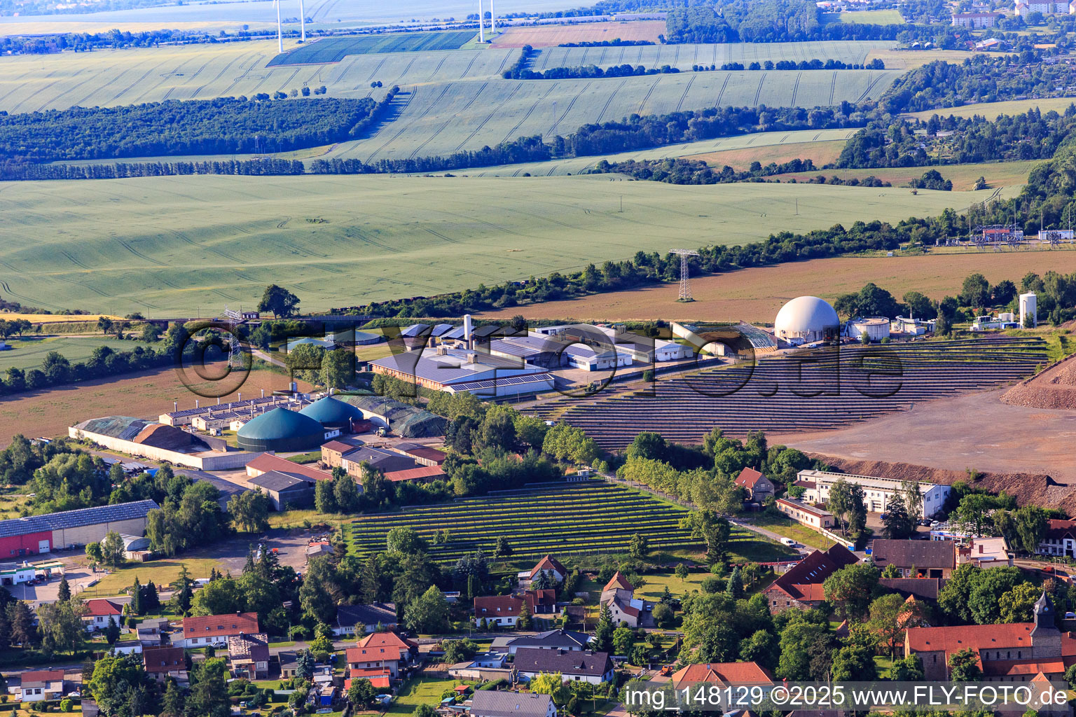 Vue aérienne de Agrar GmbH Klostermansfeld à Klostermansfeld dans le département Saxe-Anhalt, Allemagne