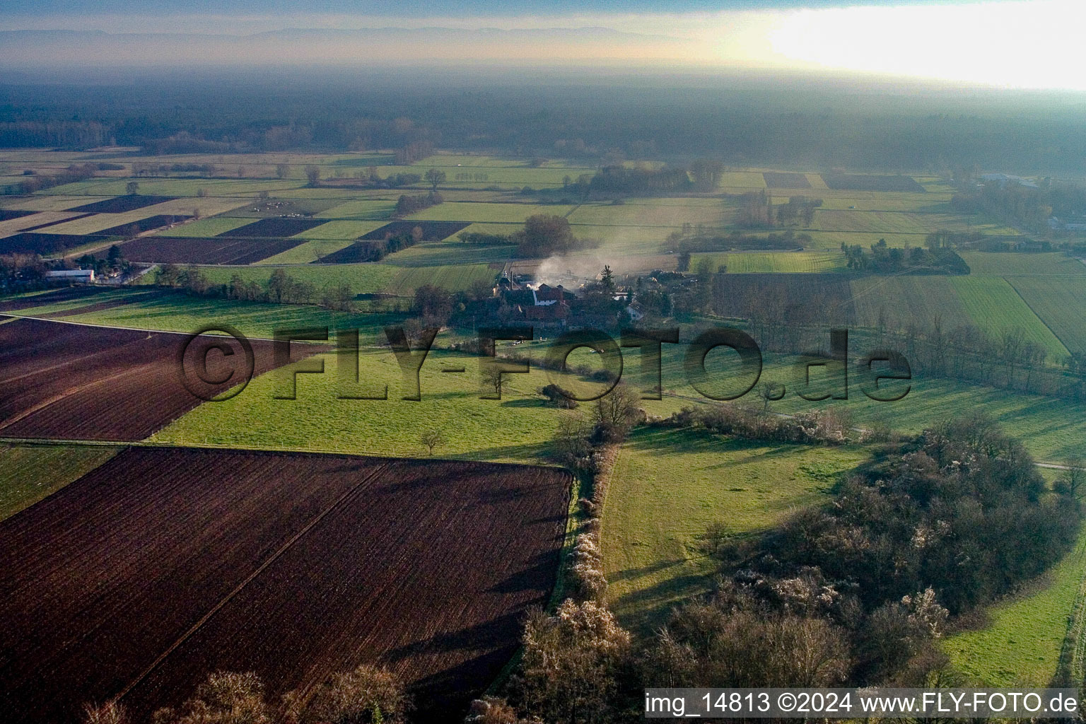 Moulin Schaidter à le quartier Schaidt in Wörth am Rhein dans le département Rhénanie-Palatinat, Allemagne vue d'en haut