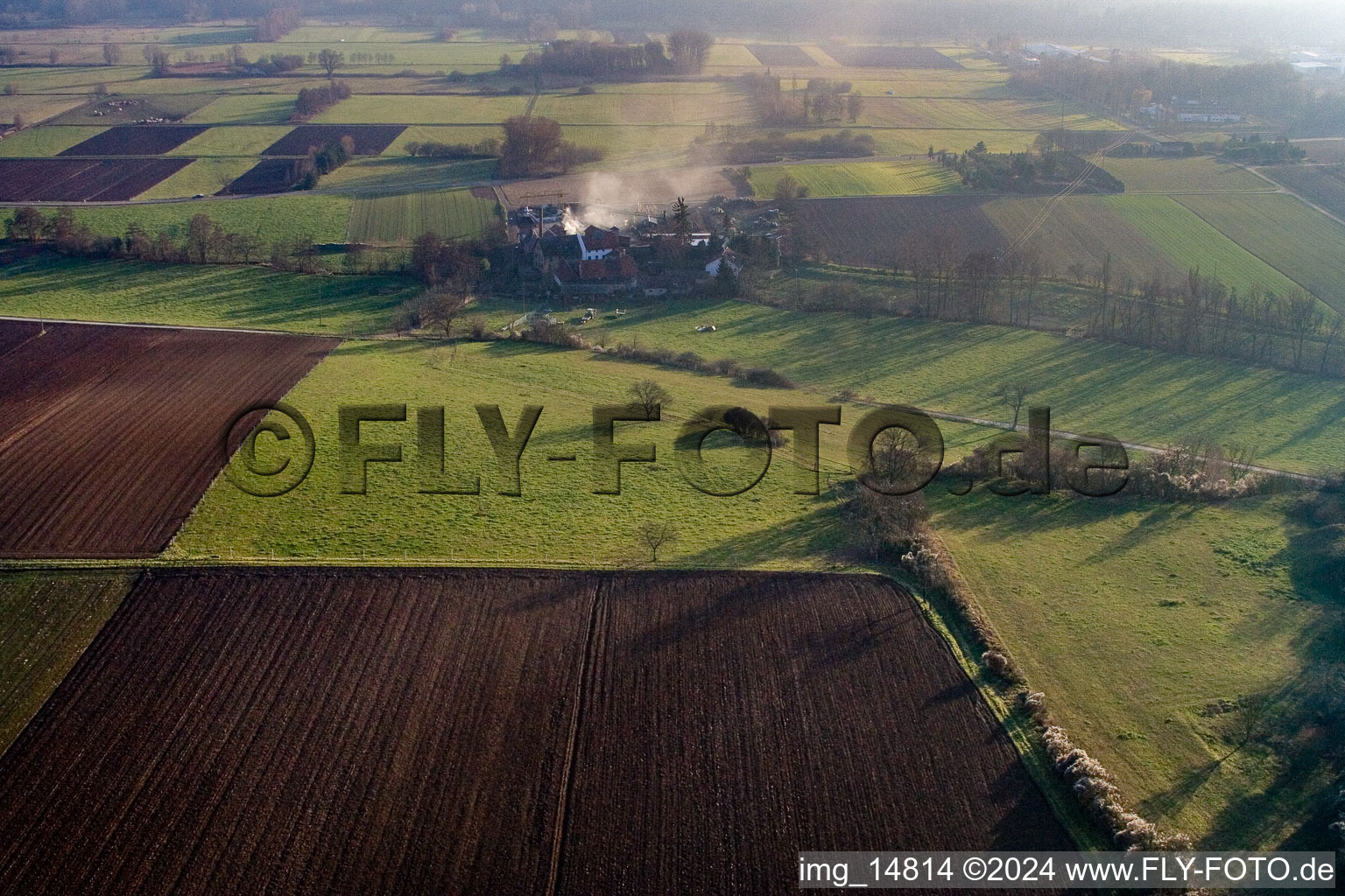 Moulin Schaidter à le quartier Schaidt in Wörth am Rhein dans le département Rhénanie-Palatinat, Allemagne depuis l'avion