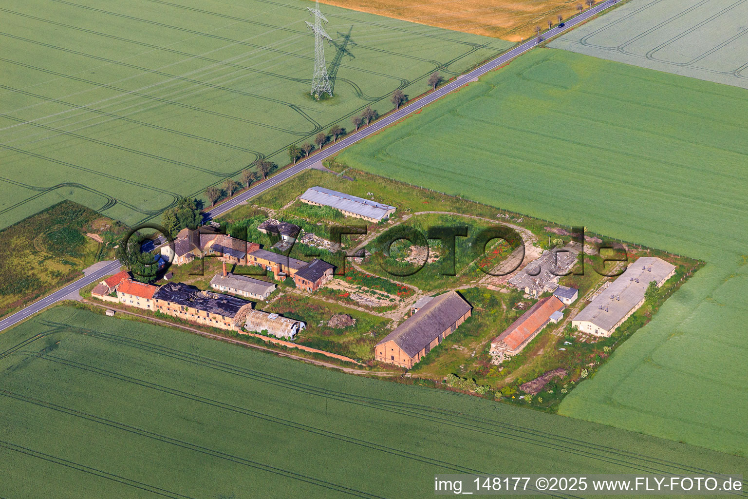 Vue aérienne de Entreprise de transformation de volailles Welbsleben mbH à le quartier Welbsleben in Arnstein dans le département Saxe-Anhalt, Allemagne