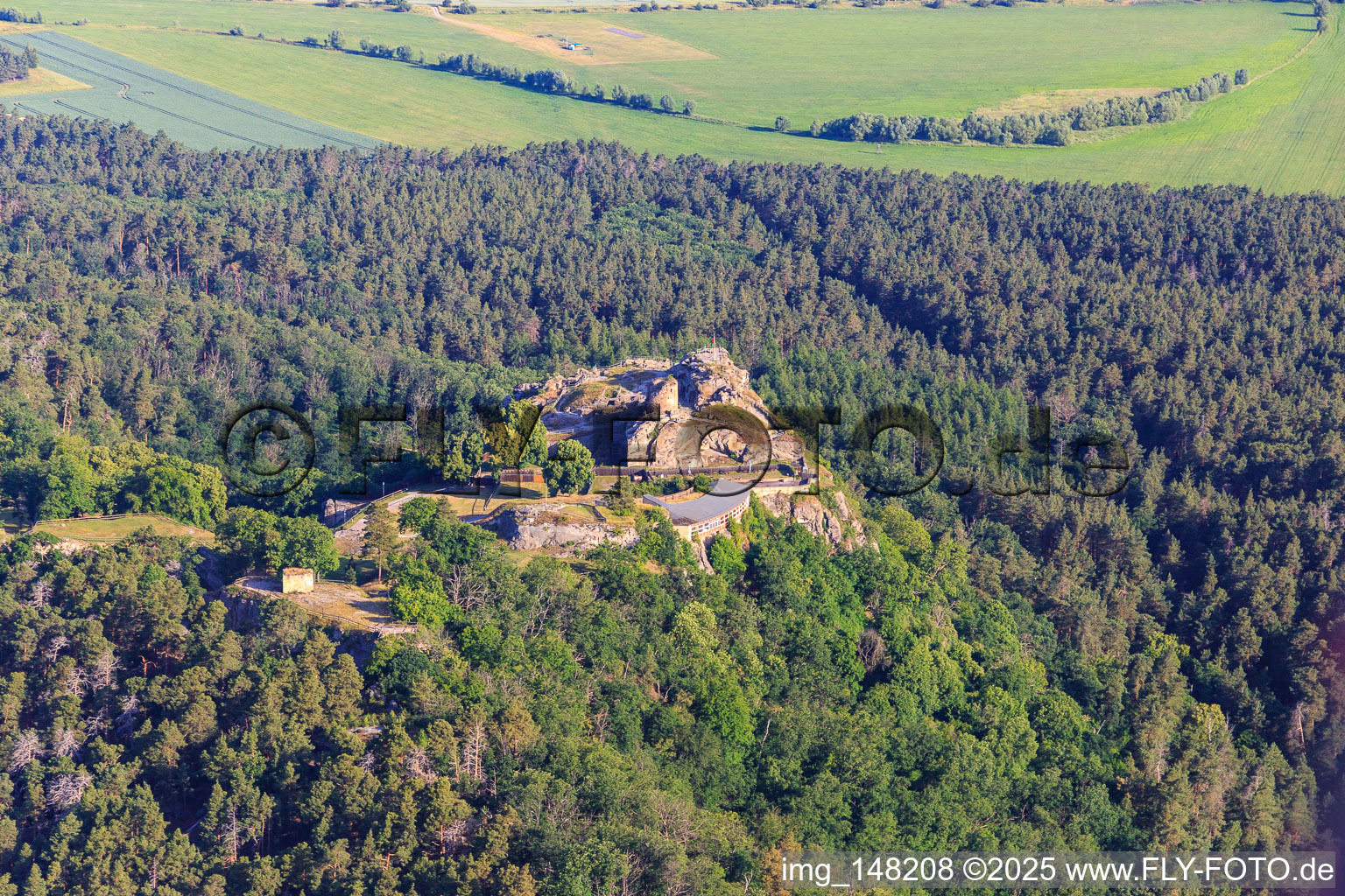 Château et forteresse de Regenstein à Blankenburg dans le département Saxe-Anhalt, Allemagne vue du ciel