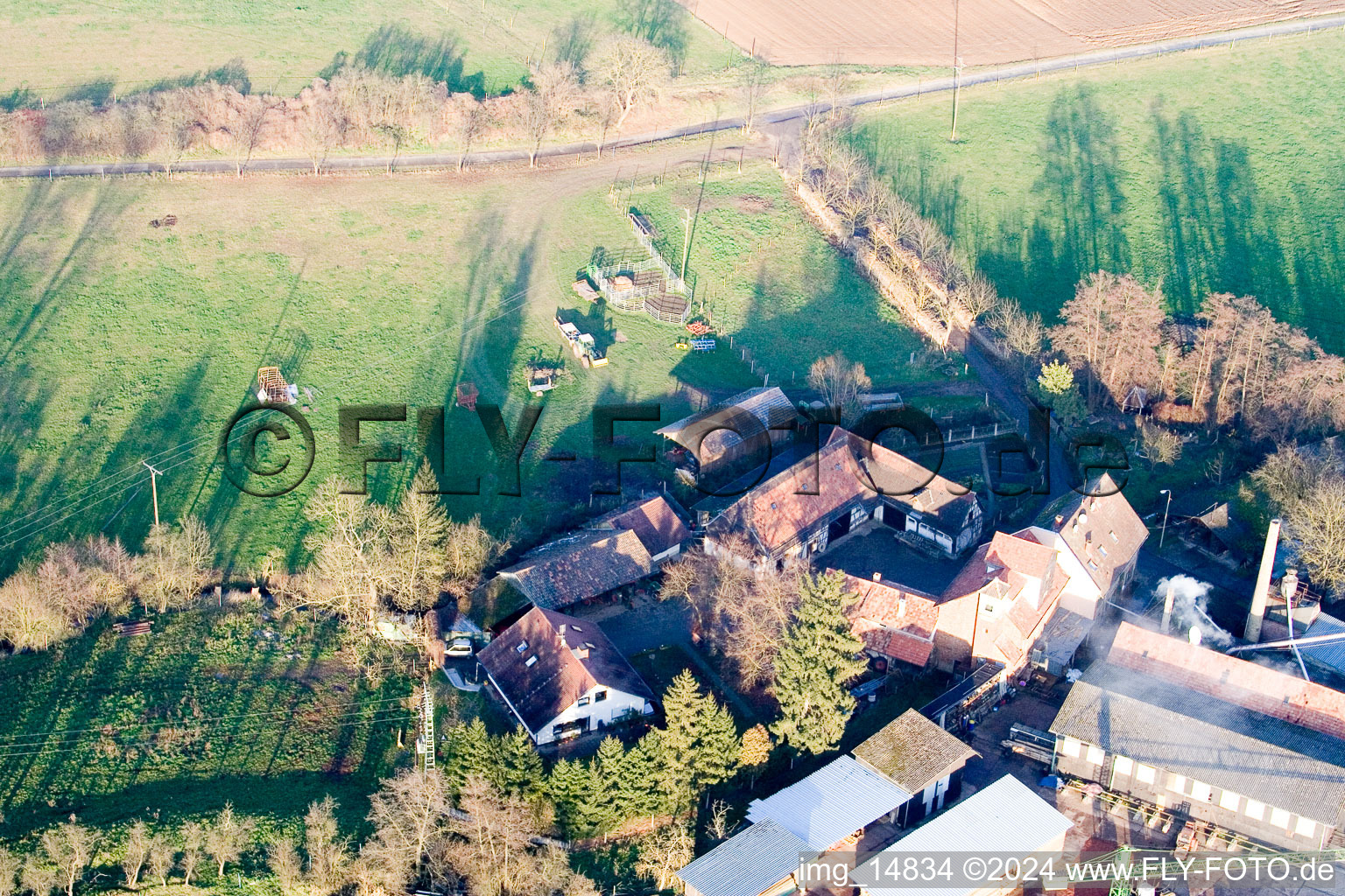 Moulin Schaidter à le quartier Schaidt in Wörth am Rhein dans le département Rhénanie-Palatinat, Allemagne d'en haut