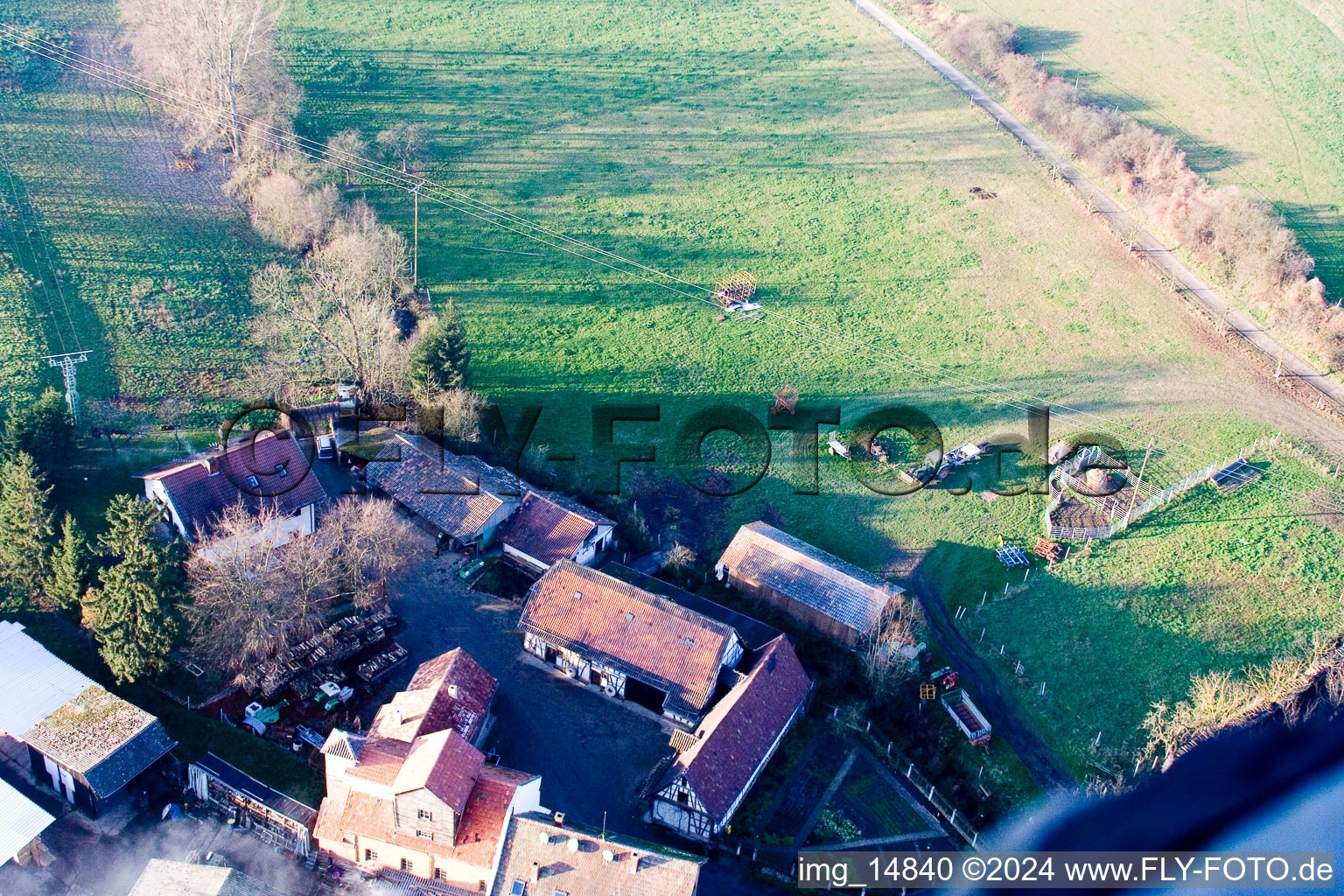 Moulin Schaidter à le quartier Schaidt in Wörth am Rhein dans le département Rhénanie-Palatinat, Allemagne depuis l'avion