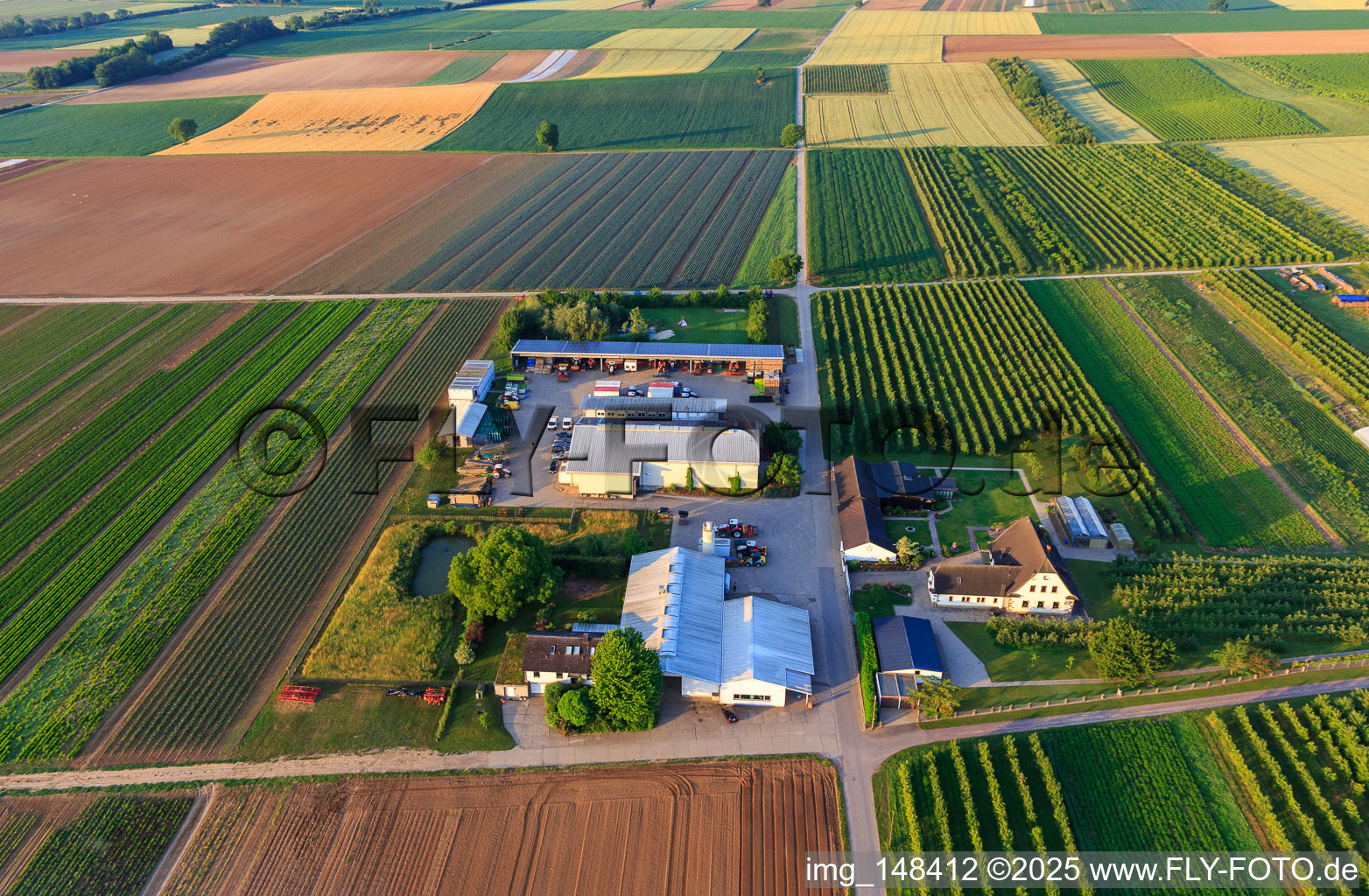 Vue d'oiseau de Jardin du fermier à Winden dans le département Rhénanie-Palatinat, Allemagne