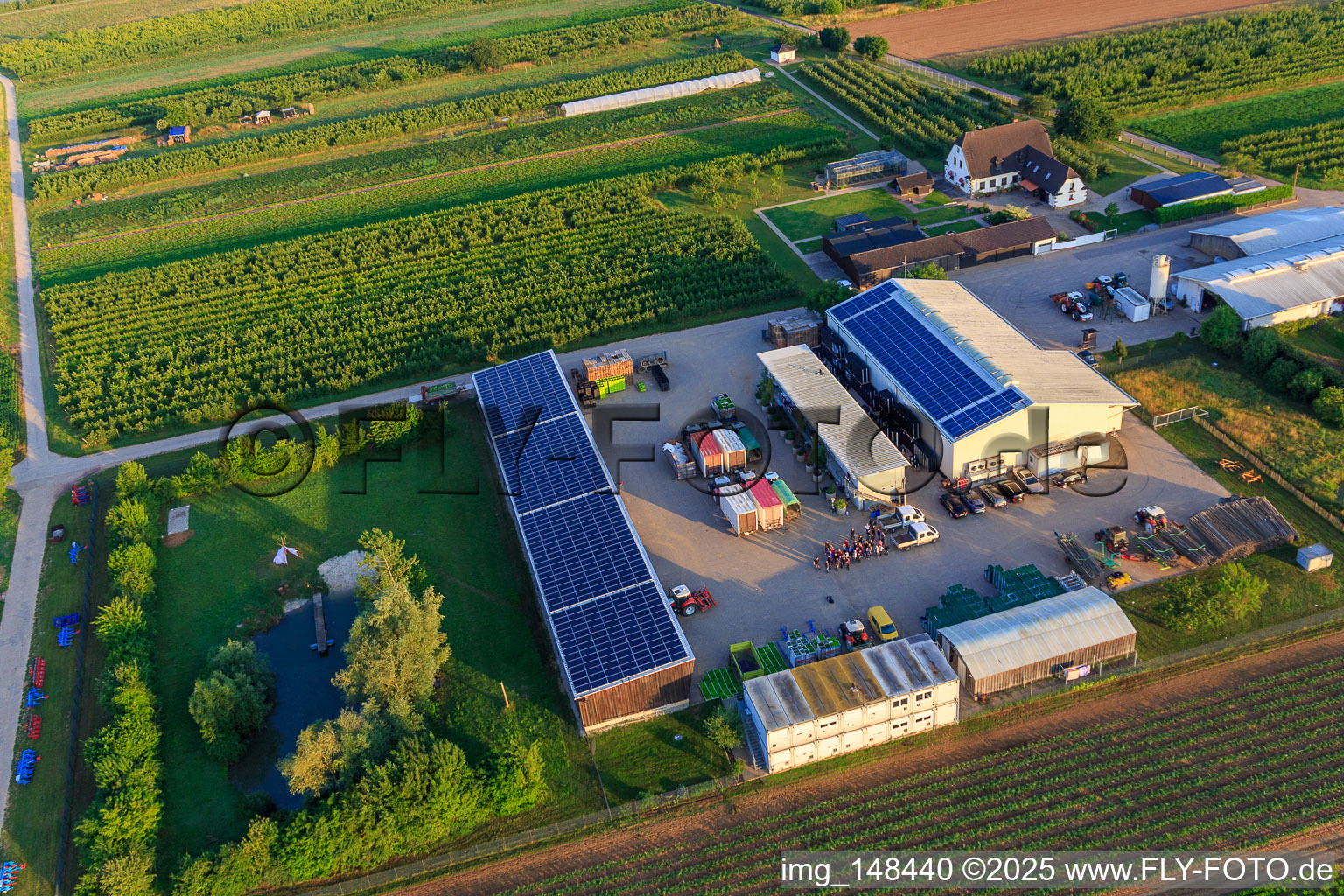 Jardin du fermier à Winden dans le département Rhénanie-Palatinat, Allemagne du point de vue du drone