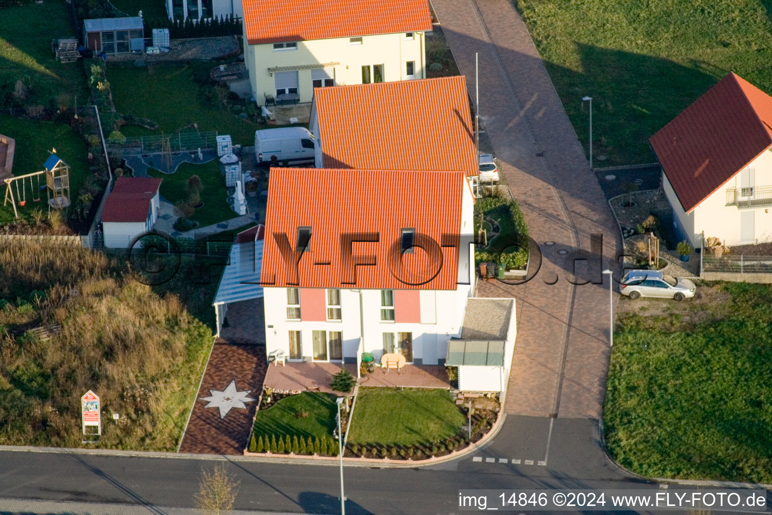 Quartier Schaidt in Wörth am Rhein dans le département Rhénanie-Palatinat, Allemagne vue du ciel