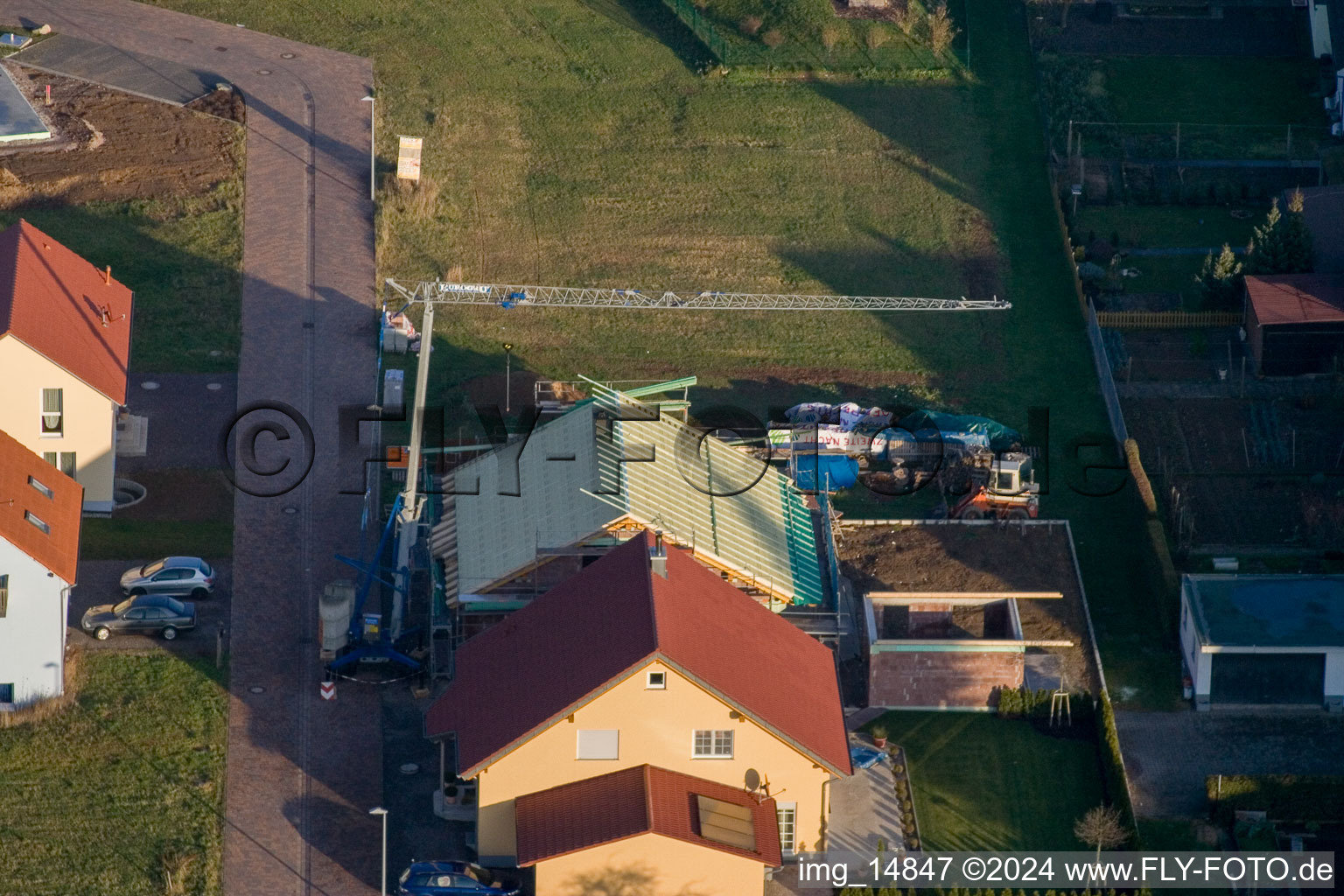 Enregistrement par drone de Quartier Schaidt in Wörth am Rhein dans le département Rhénanie-Palatinat, Allemagne