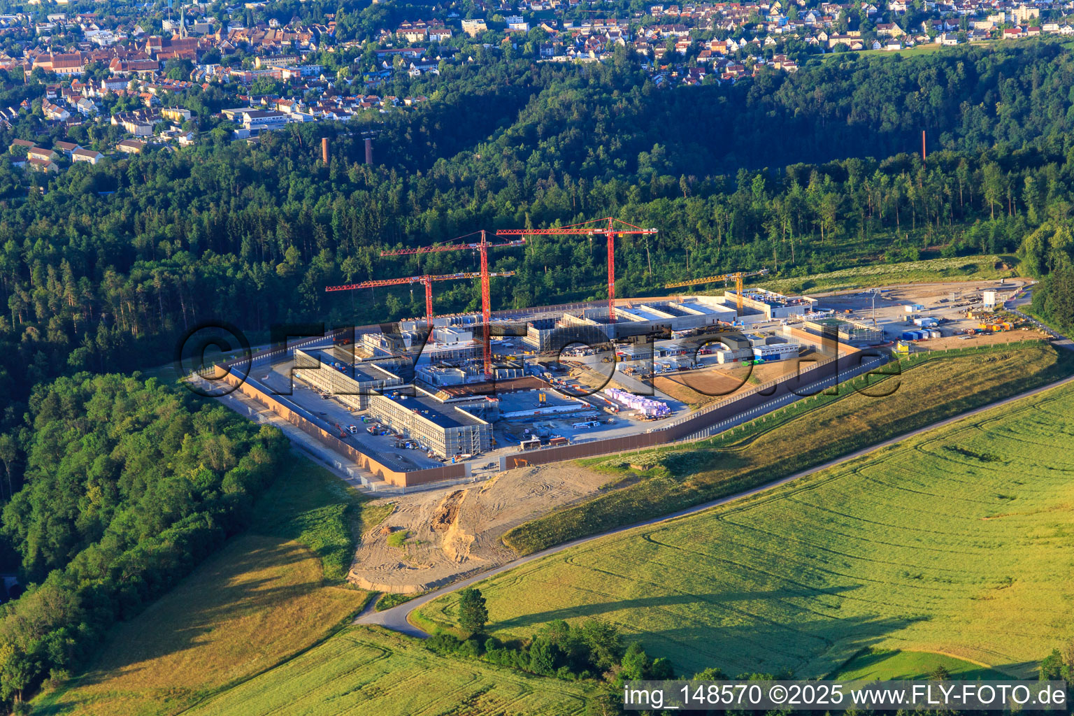 Vue aérienne de Chantier de construction du nouvel établissement pénitentiaire Rottweil à Rottweil dans le département Bade-Wurtemberg, Allemagne