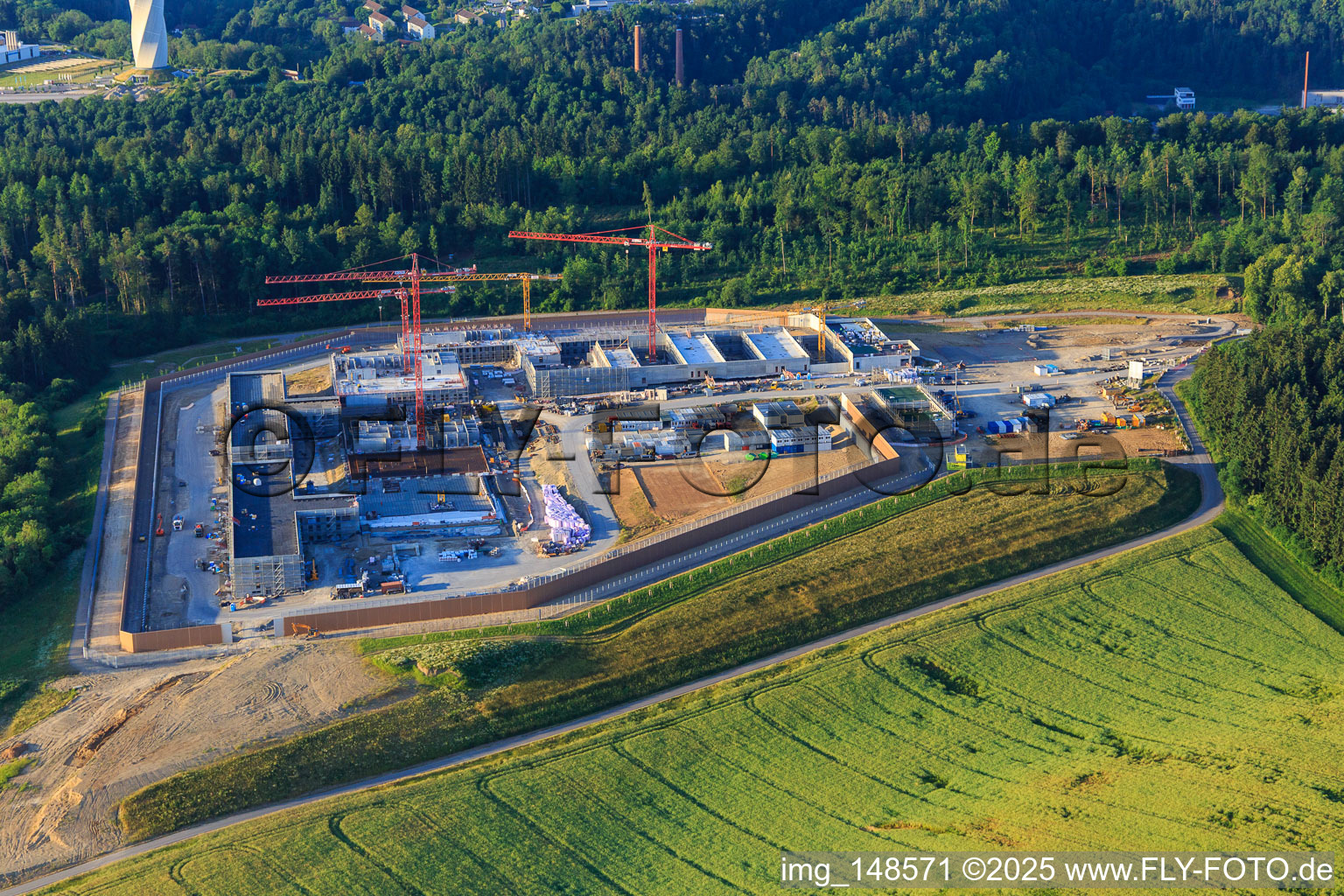 Photographie aérienne de Chantier de construction du nouvel établissement pénitentiaire Rottweil à Rottweil dans le département Bade-Wurtemberg, Allemagne