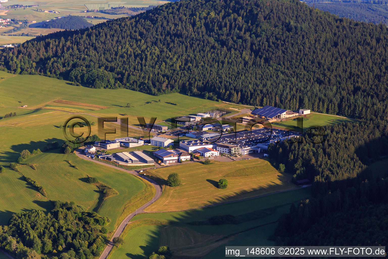 Vue aérienne de Zone industrielle Am Forchenwald avec Schuler Präzisionstechnik KG et Anton Weiss GmbH à Gosheim dans le département Bade-Wurtemberg, Allemagne