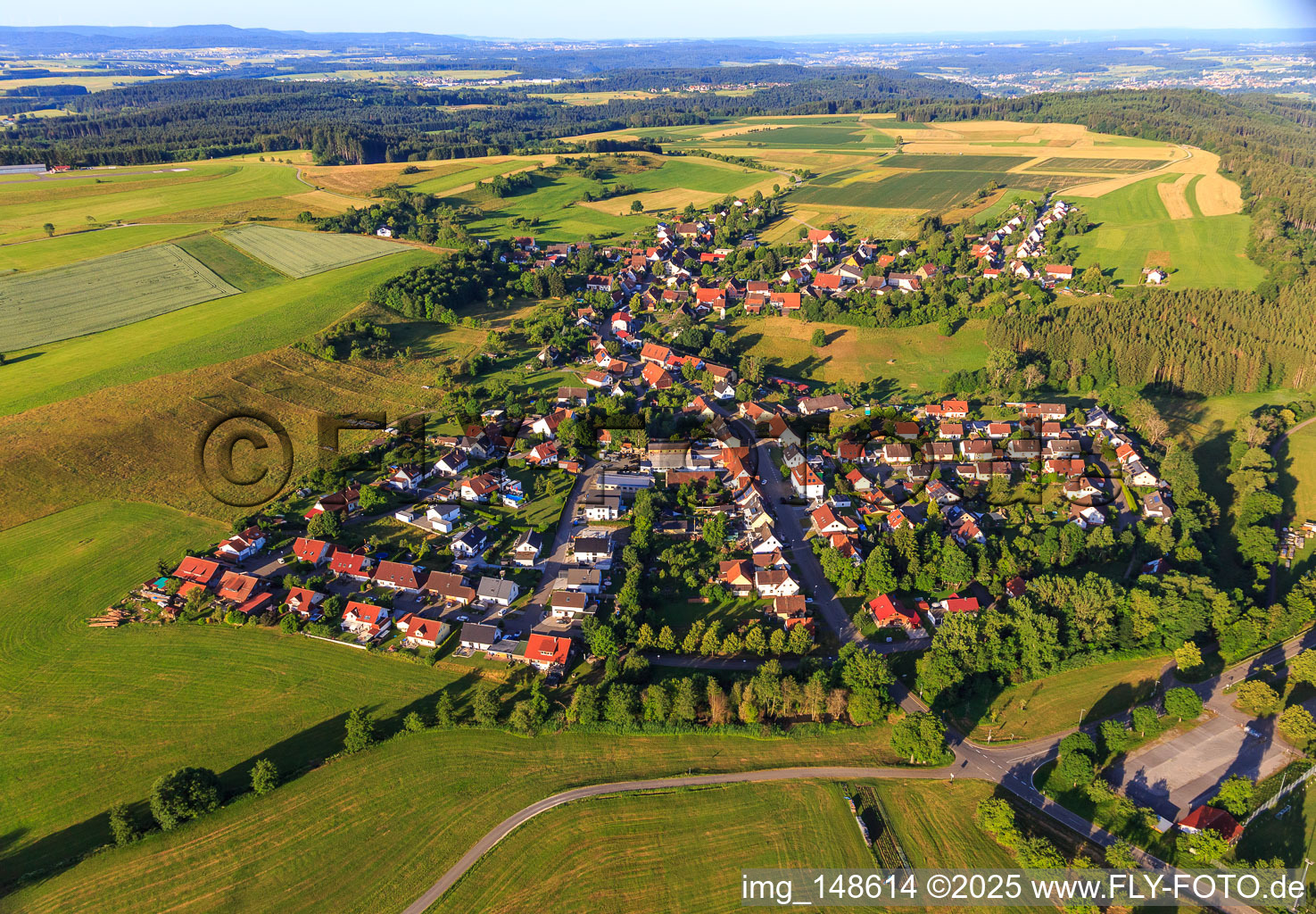 Vue aérienne de Vue du village depuis le nord-est à le quartier Zepfenhan in Rottweil dans le département Bade-Wurtemberg, Allemagne