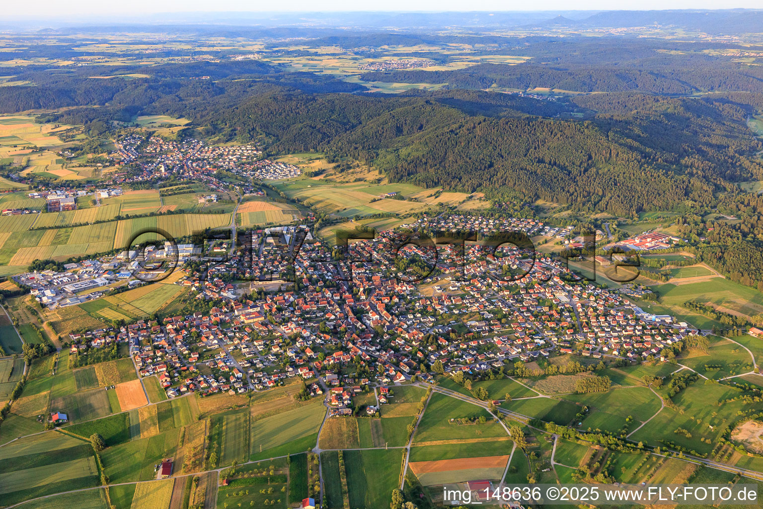 Vue aérienne de Vue de la ville depuis le sud-ouest à Vöhringen dans le département Bade-Wurtemberg, Allemagne
