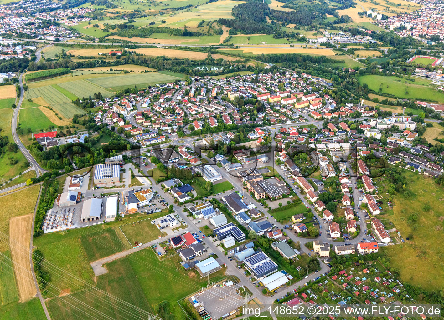 Vue aérienne de Vue du quartier depuis l'ouest à Balingen dans le département Bade-Wurtemberg, Allemagne