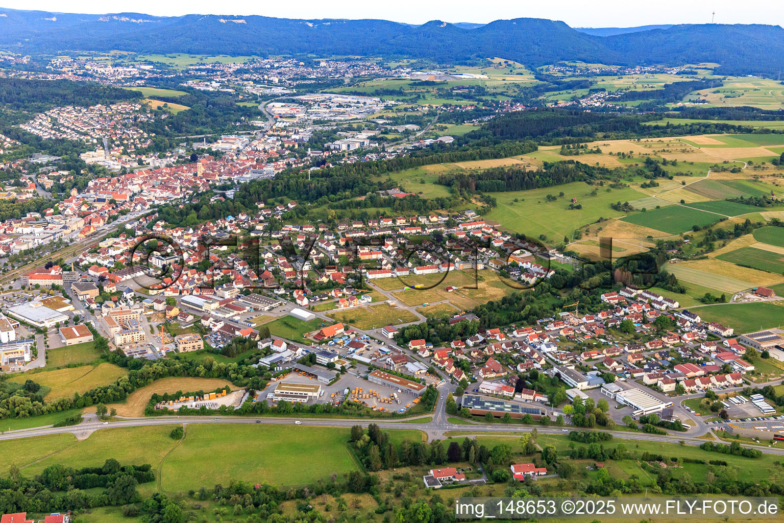 Vue aérienne de Vue de la ville depuis le nord-ouest à Balingen dans le département Bade-Wurtemberg, Allemagne
