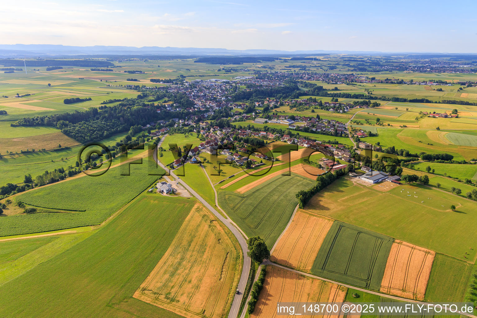 Vue aérienne de Vue du nord à le quartier Fluorn in Fluorn-Winzeln dans le département Bade-Wurtemberg, Allemagne