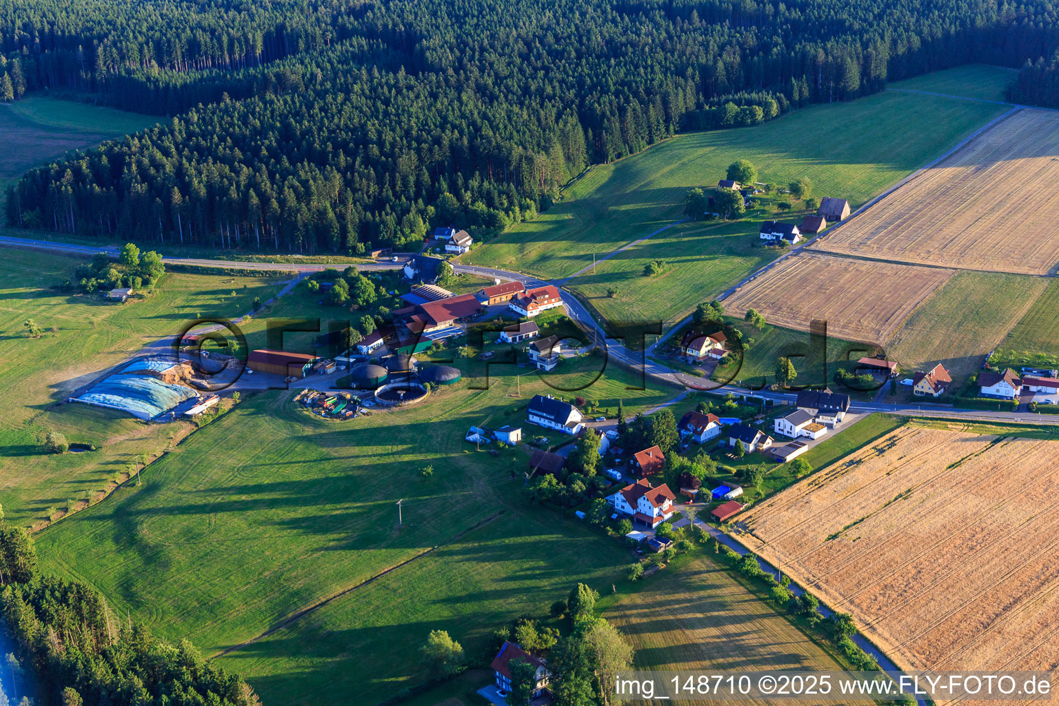 Vue aérienne de Lambrechtshof avec Christian Bantle à le quartier Hintersulgen in Schramberg dans le département Bade-Wurtemberg, Allemagne