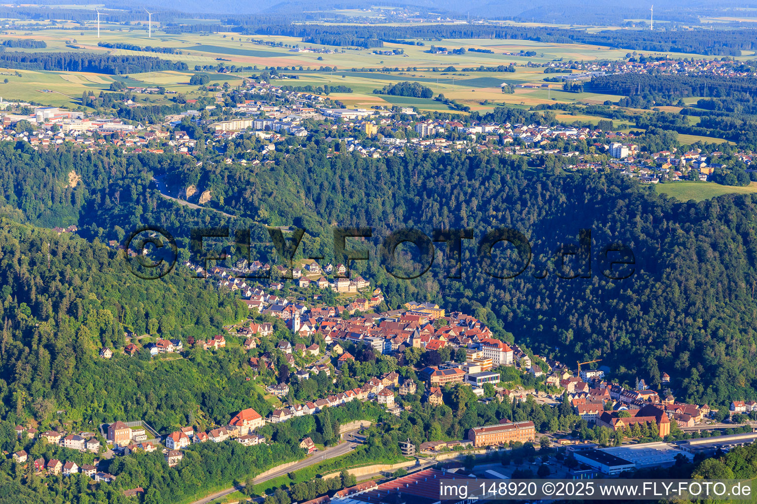 Vue aérienne de Vue de la ville depuis le sud-est à Oberndorf am Neckar dans le département Bade-Wurtemberg, Allemagne
