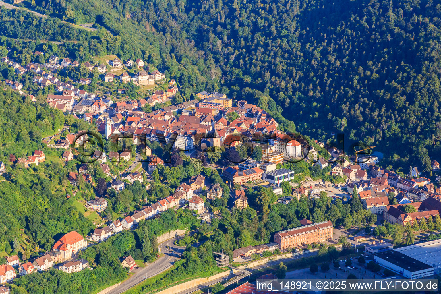 Vue aérienne de Centre-ville depuis le sud-est à Oberndorf am Neckar dans le département Bade-Wurtemberg, Allemagne