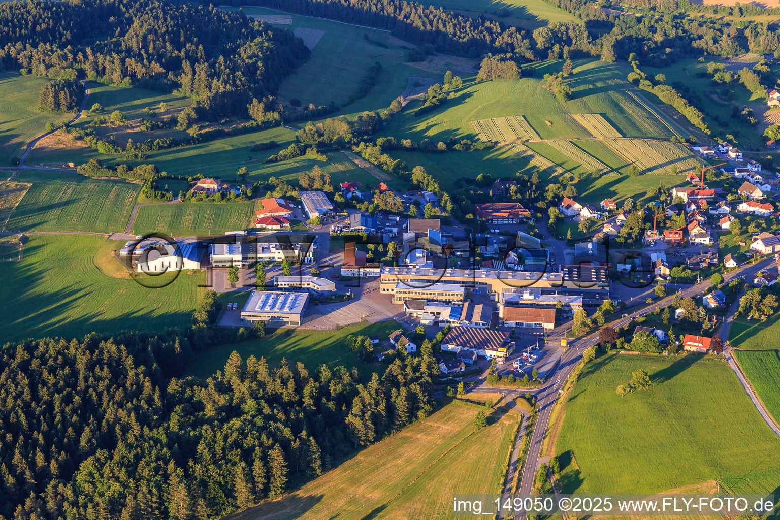 Vue aérienne de Zone industrielle Herbert-Frank-Straße avec Röchling Medical AG et Kunststofftechnik Schmid GmbH & Co. KG à le quartier Salzstetten in Waldachtal dans le département Bade-Wurtemberg, Allemagne