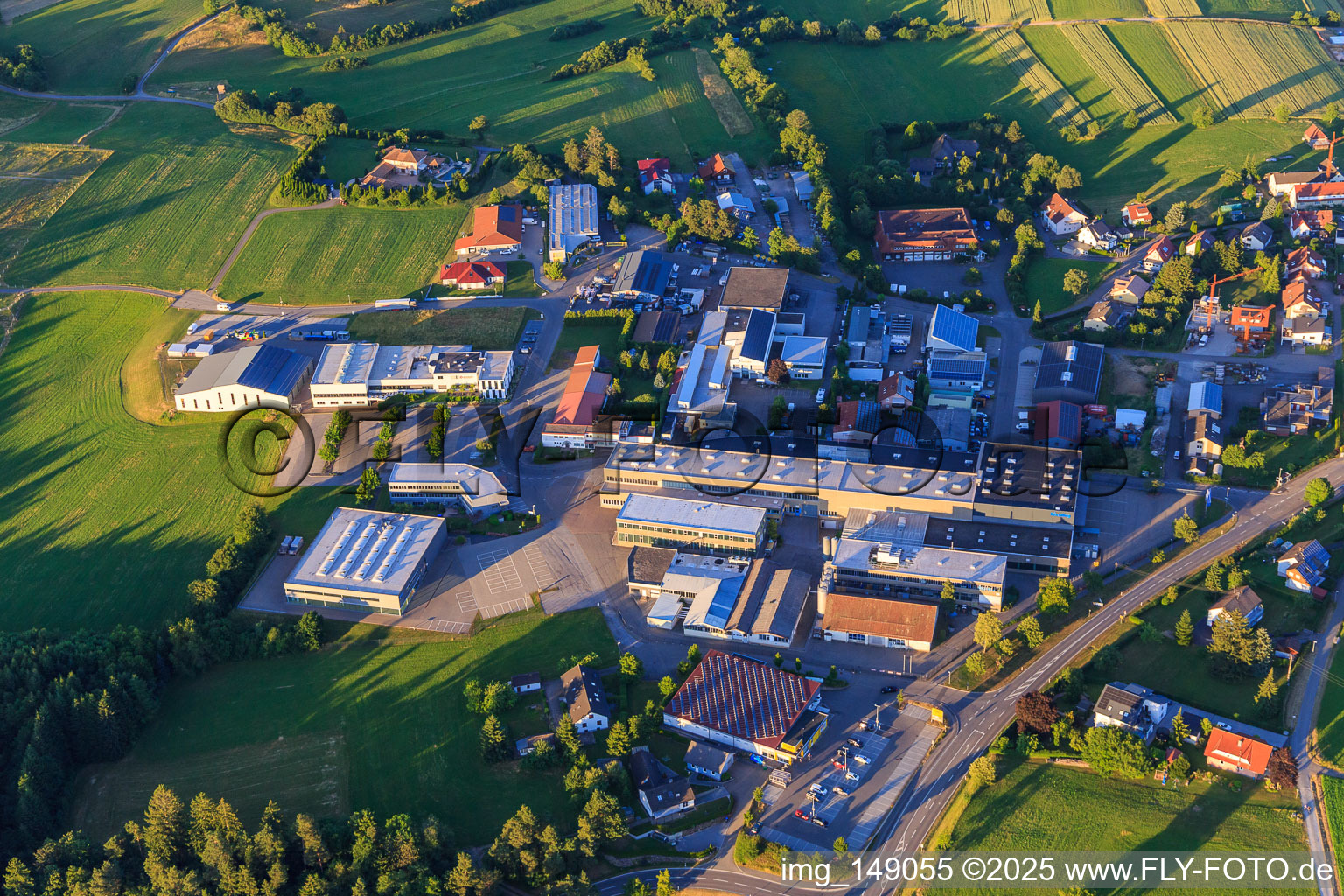 Vue aérienne de Zone industrielle Herbert-Frank-Straße avec Röchling Medical AG, Plastoform GmbH et Kunststofftechnik Schmid GmbH & Co. KG à le quartier Salzstetten in Waldachtal dans le département Bade-Wurtemberg, Allemagne