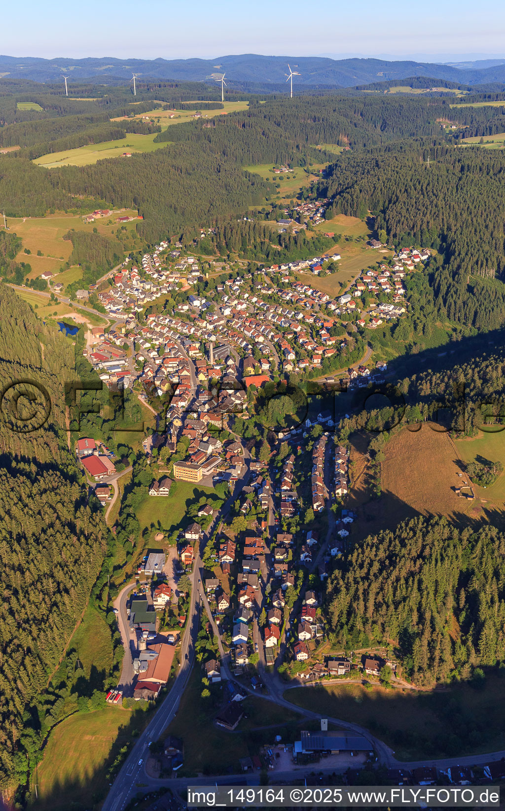 Vue aérienne de Vue d'ensemble de la ville depuis l'est à le quartier Tennenbronn in Schramberg dans le département Bade-Wurtemberg, Allemagne