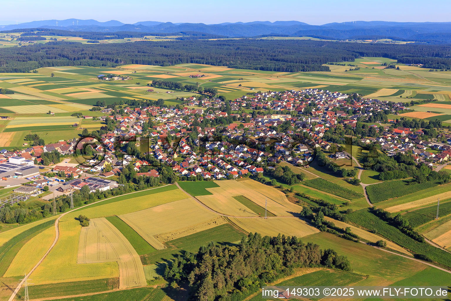 Vue aérienne de Vue de la ville depuis le sud-ouest à le quartier Waldmössingen in Schramberg dans le département Bade-Wurtemberg, Allemagne