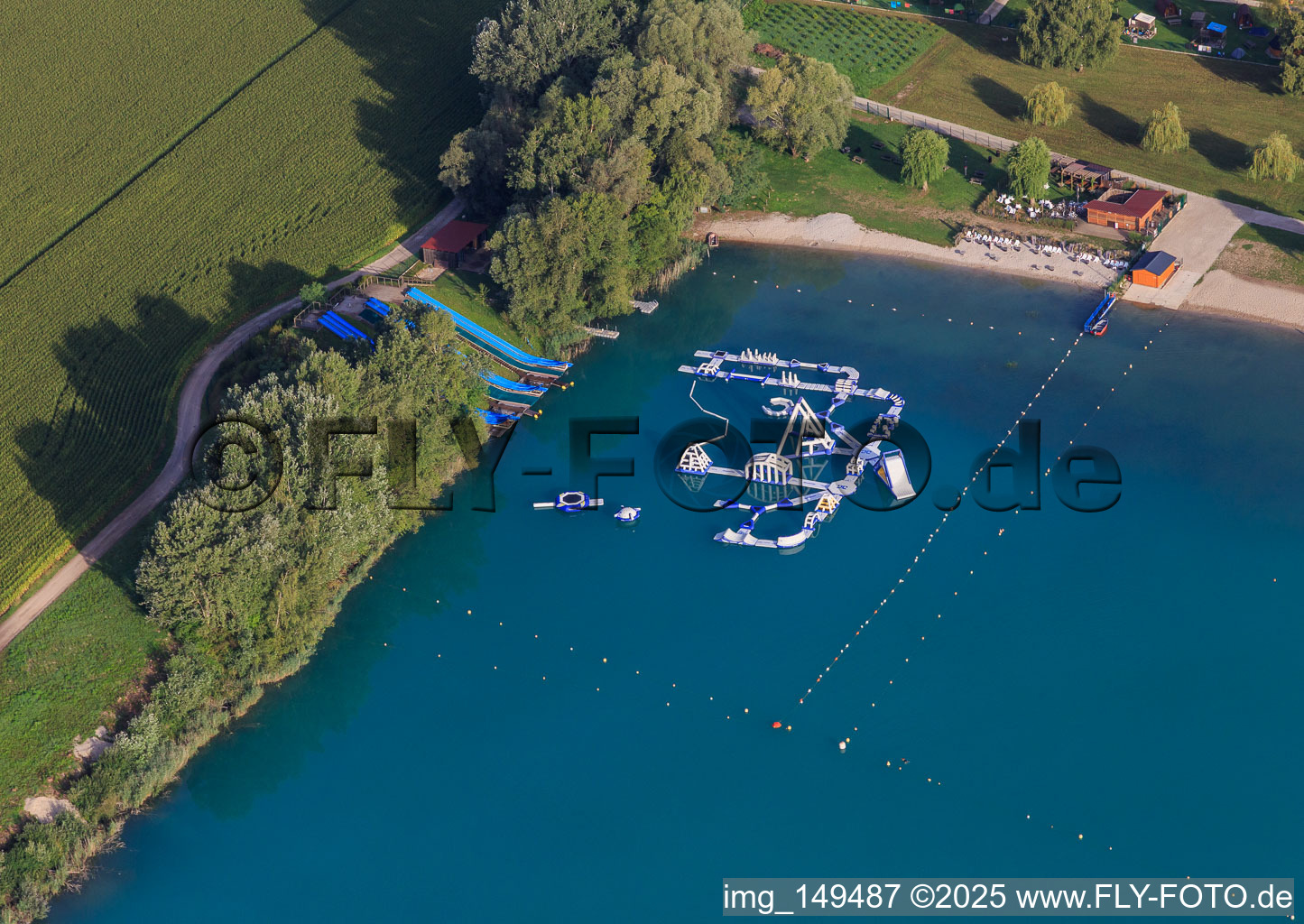 Photographie aérienne de Parc aquatique Total Jump à Lauterbourg dans le département Bas Rhin, France