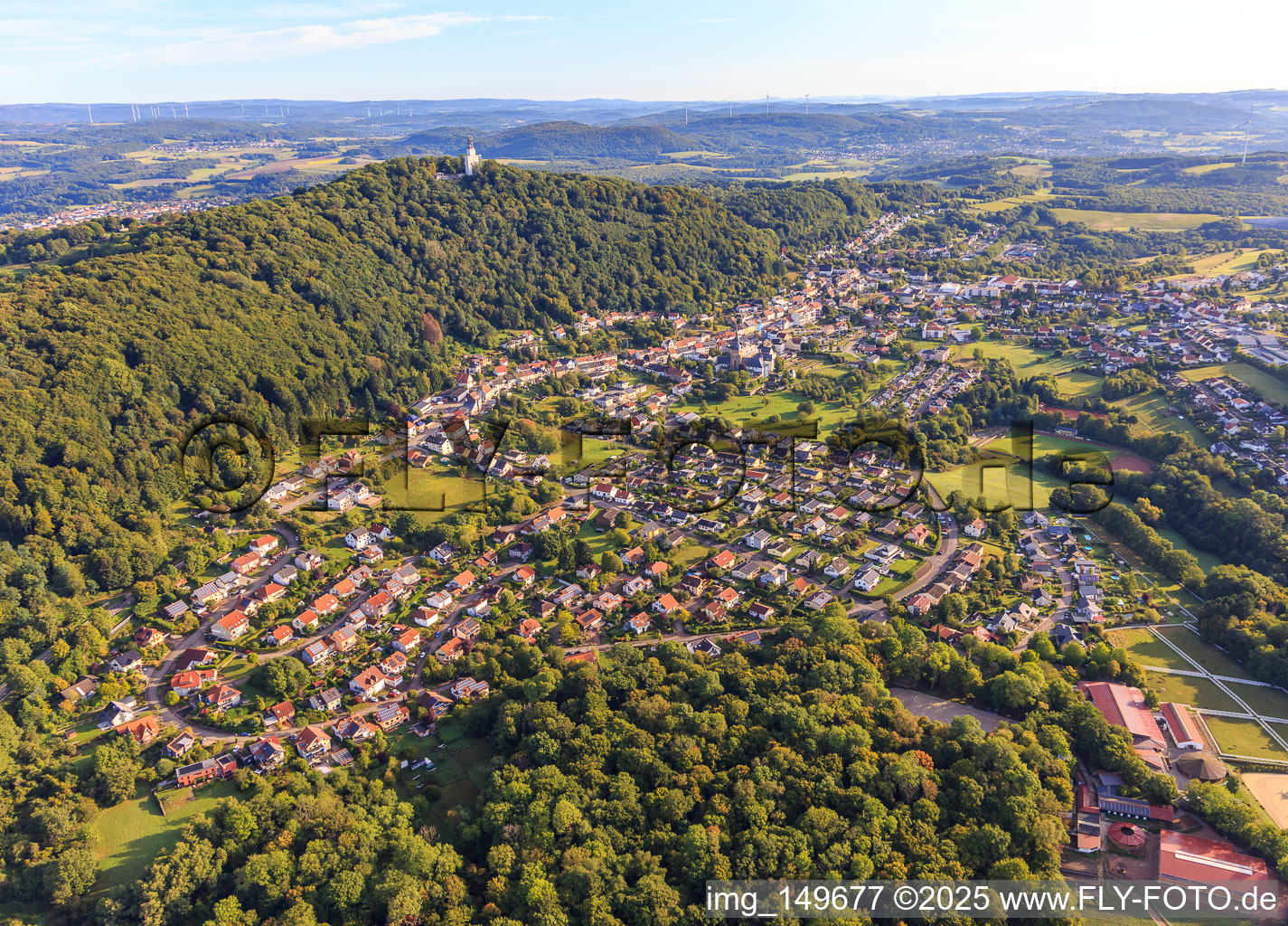 Vue aérienne de Du sud-ouest à Tholey dans le département Sarre, Allemagne