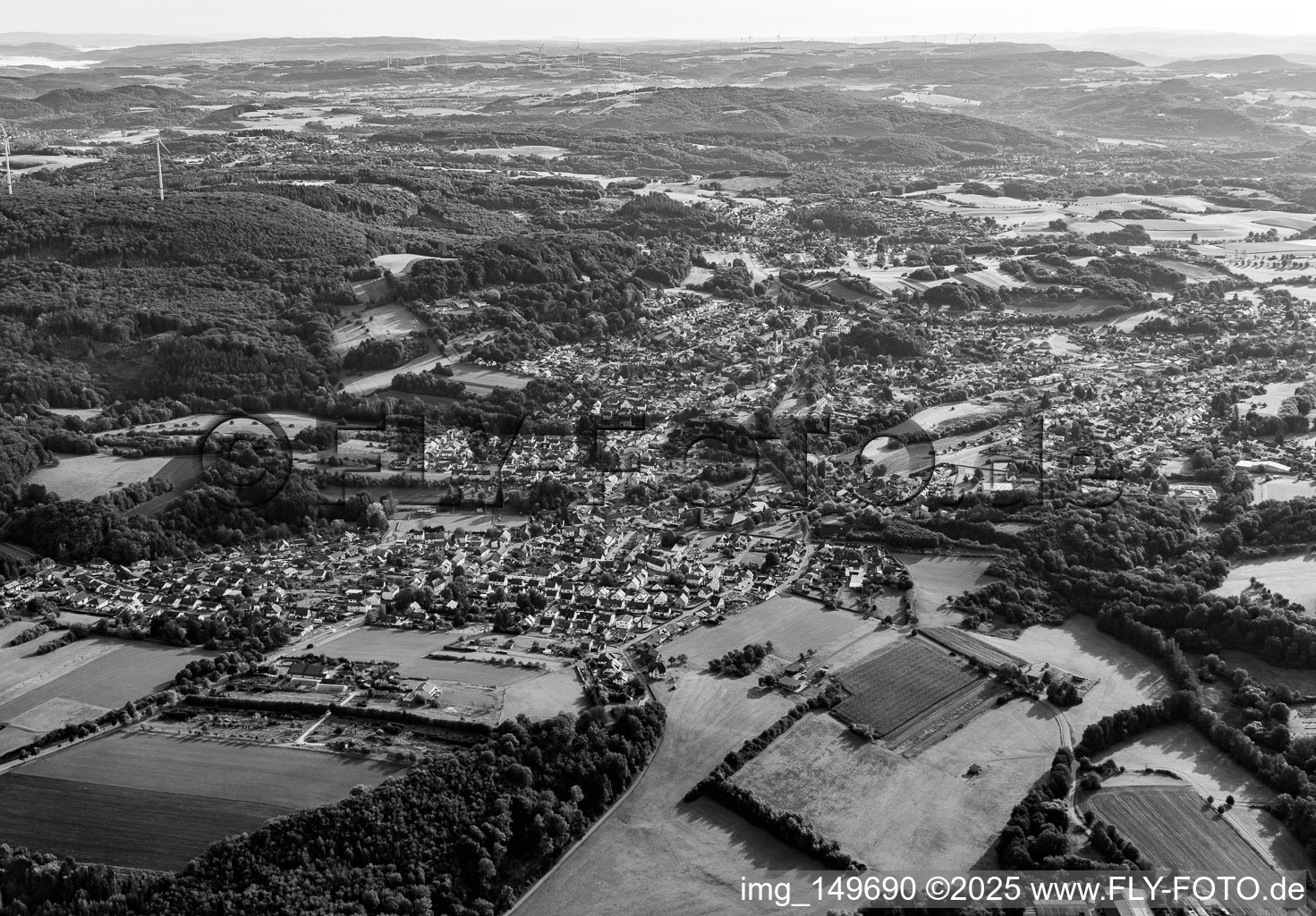 Vue aérienne de De l'est à le quartier Osenbach in Oberthal dans le département Sarre, Allemagne