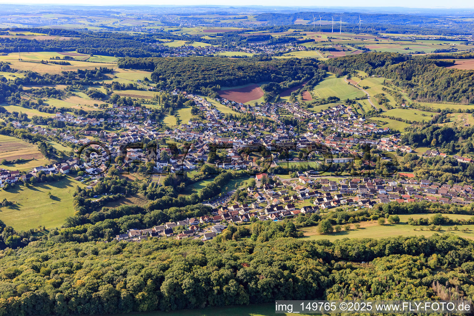 Vue aérienne de Du nord à le quartier Limbach in Schmelz dans le département Sarre, Allemagne