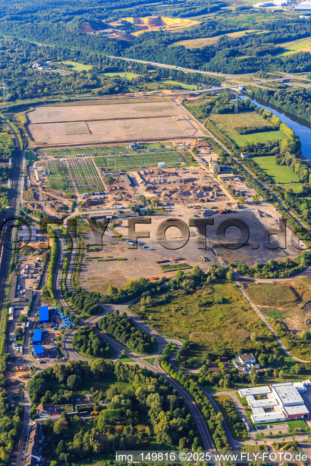Vue aérienne de Site de l'ancienne centrale électrique VSE AG Ensdorf à Ensdorf dans le département Sarre, Allemagne