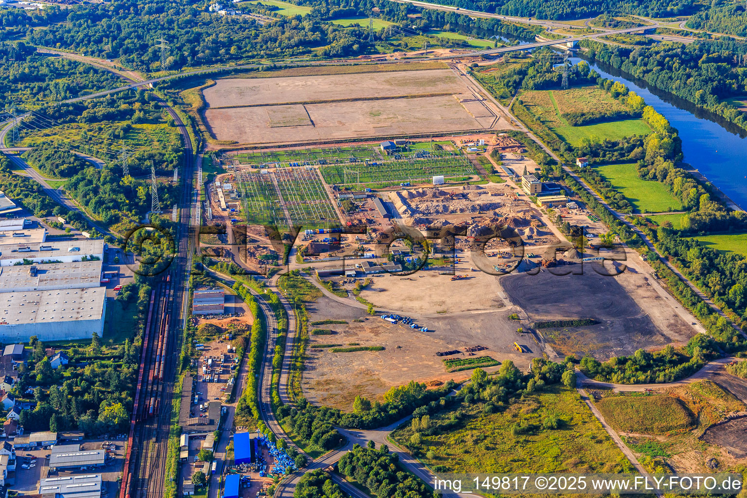 Vue aérienne de Site de l'ancienne centrale électrique VSE AG Ensdorf à Ensdorf dans le département Sarre, Allemagne
