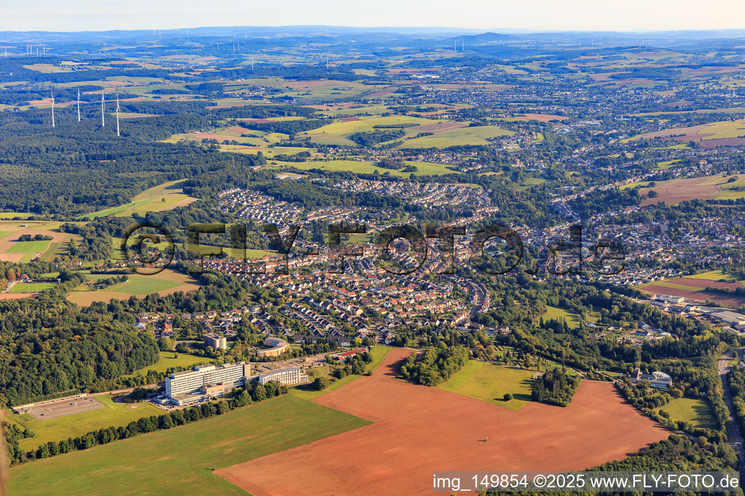 Vue aérienne de Du sud-ouest à Püttlingen dans le département Sarre, Allemagne