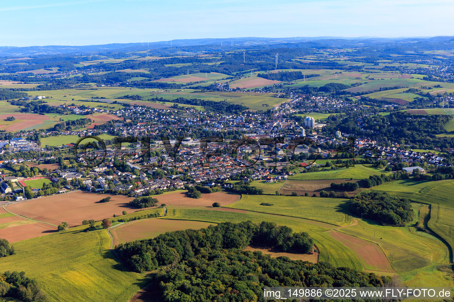 Vue aérienne de Du sud-ouest à Lebach dans le département Sarre, Allemagne