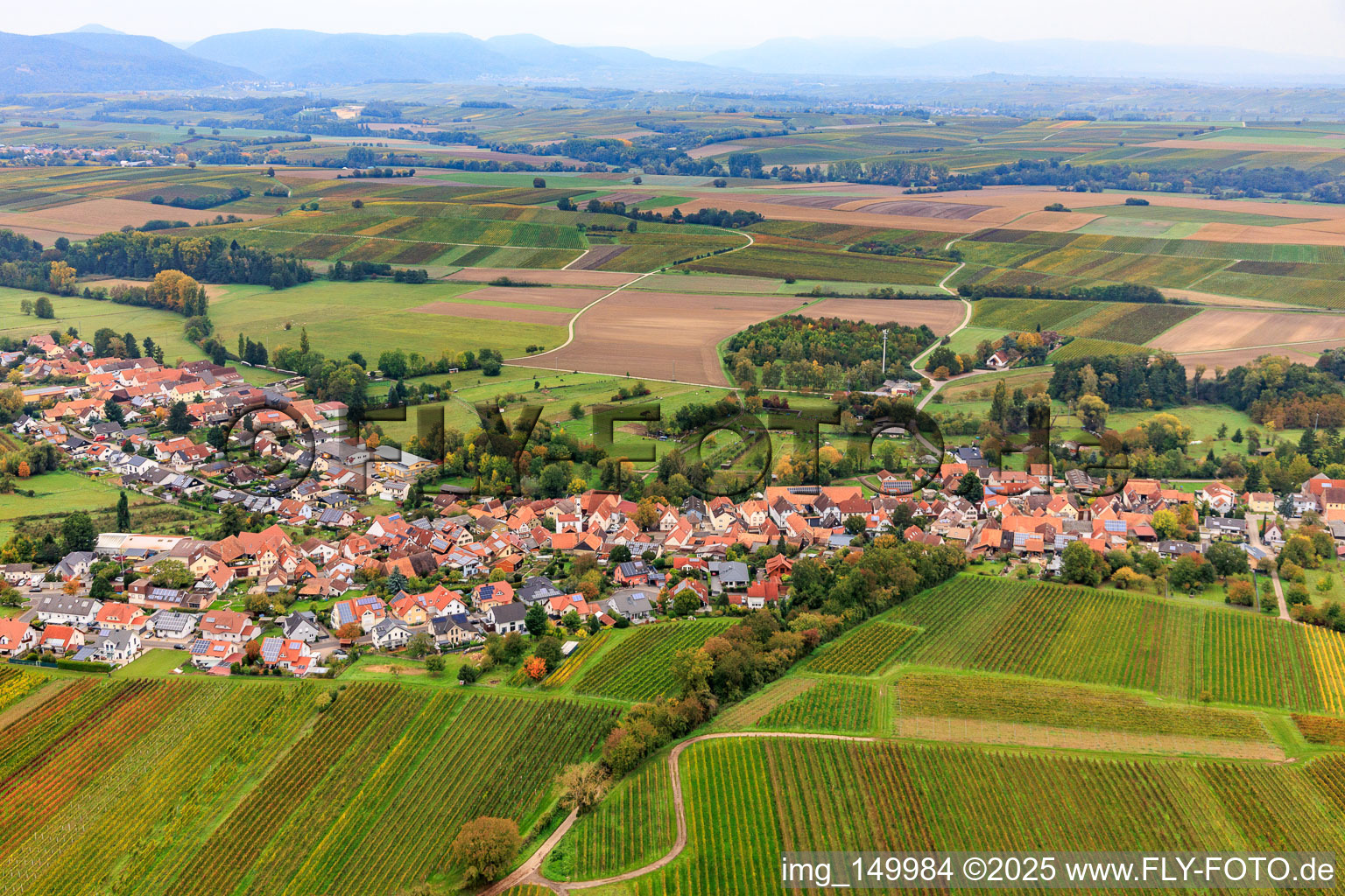 Vue aérienne de Du sud à Oberhausen dans le département Rhénanie-Palatinat, Allemagne
