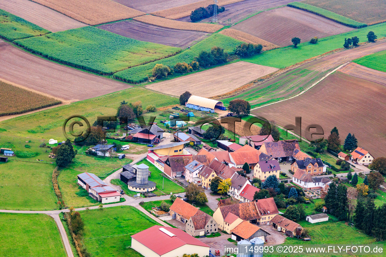 Vue aérienne de Du nord à le quartier Deutschhof in Kapellen-Drusweiler dans le département Rhénanie-Palatinat, Allemagne