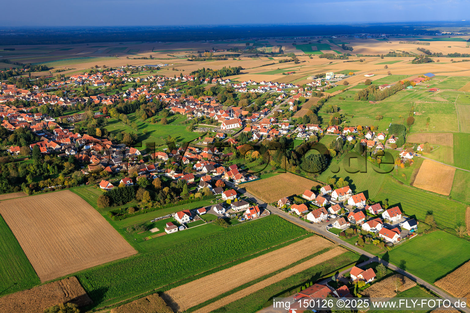 Vue aérienne de Rue des Forgerons à Seebach dans le département Bas Rhin, France