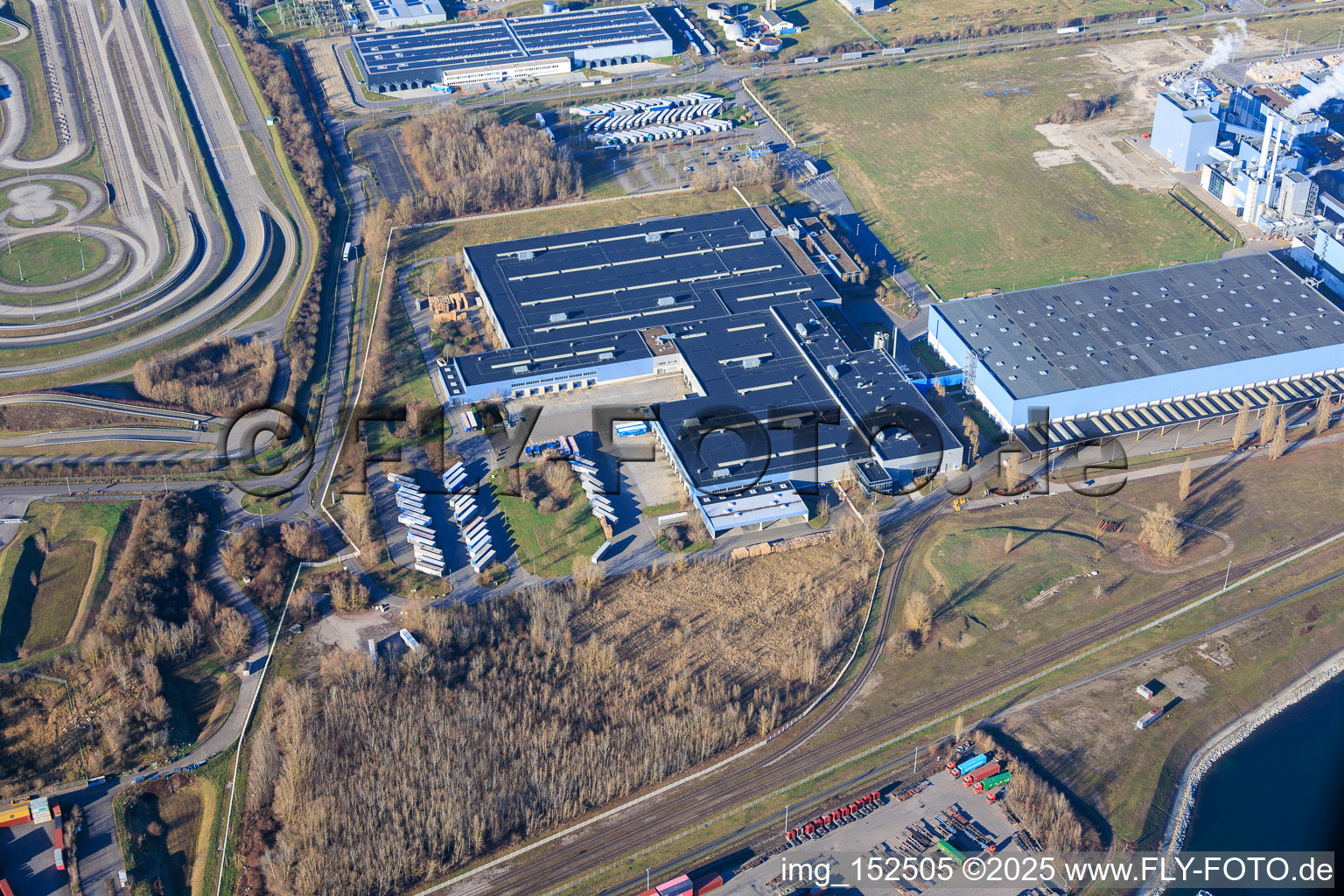 Vue aérienne de Europack GmbH à Wörth am Rhein dans le département Rhénanie-Palatinat, Allemagne