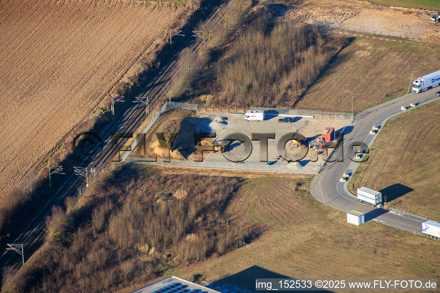 Vue aérienne de Zone industrielle de la vallée de Speyer à Rülzheim dans le département Rhénanie-Palatinat, Allemagne