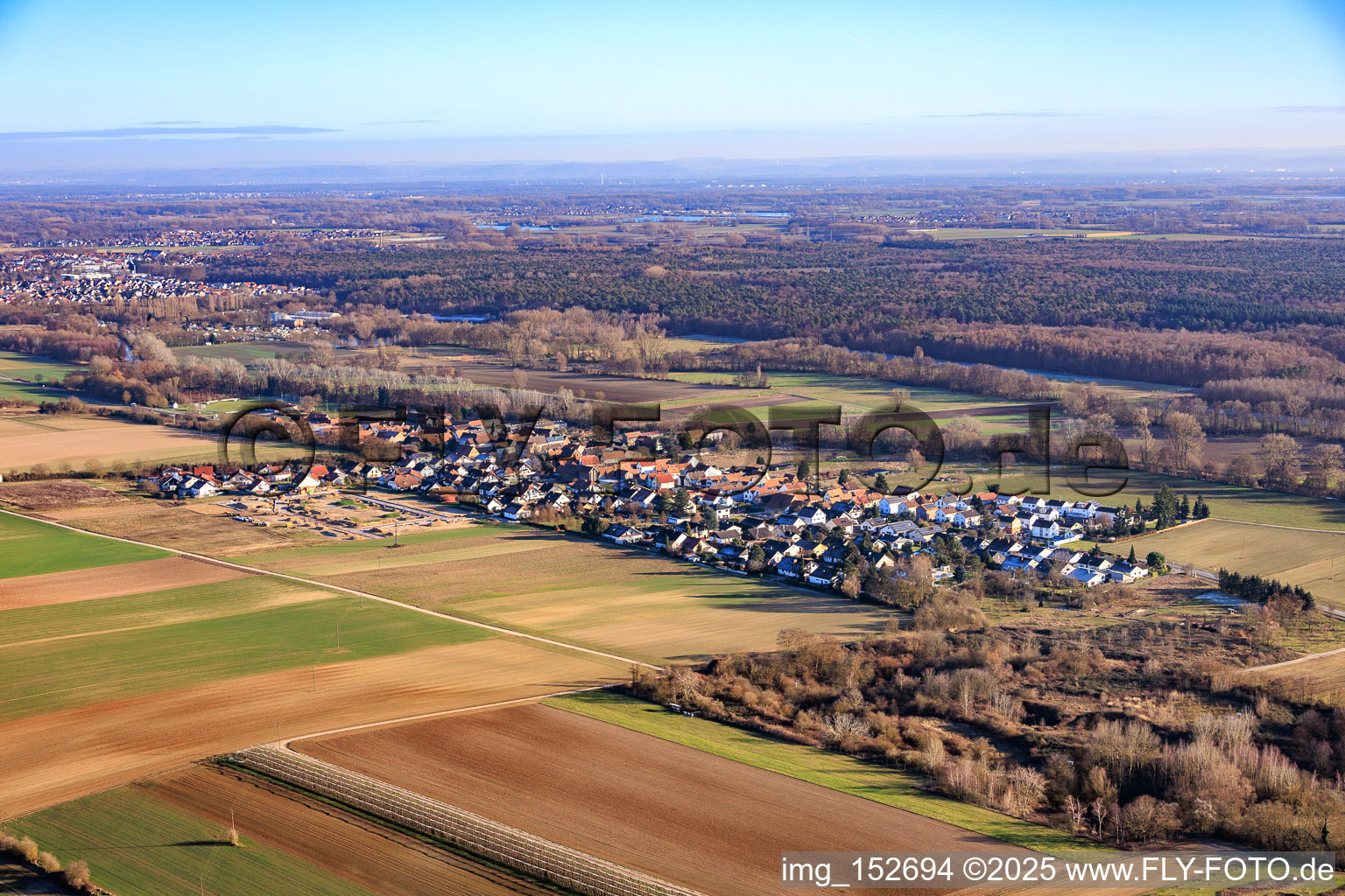 Vue aérienne de Du nord-ouest à Herxheimweyher dans le département Rhénanie-Palatinat, Allemagne