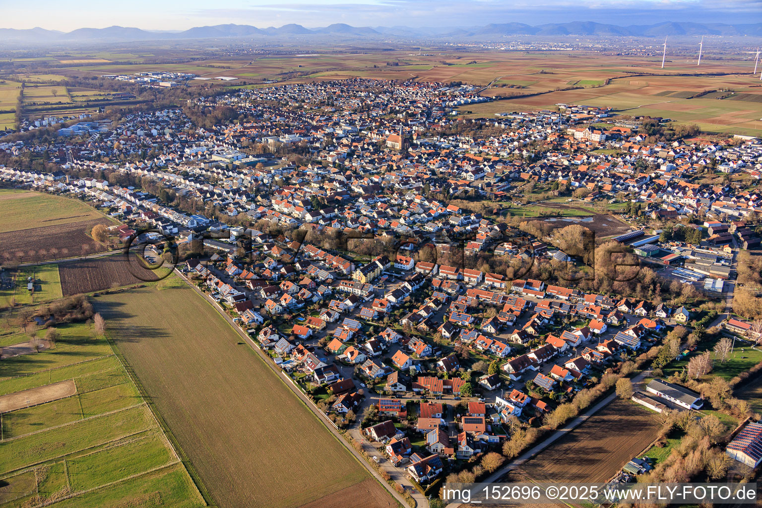 Vue aérienne de Rue Anne Frank à Herxheim bei Landau dans le département Rhénanie-Palatinat, Allemagne