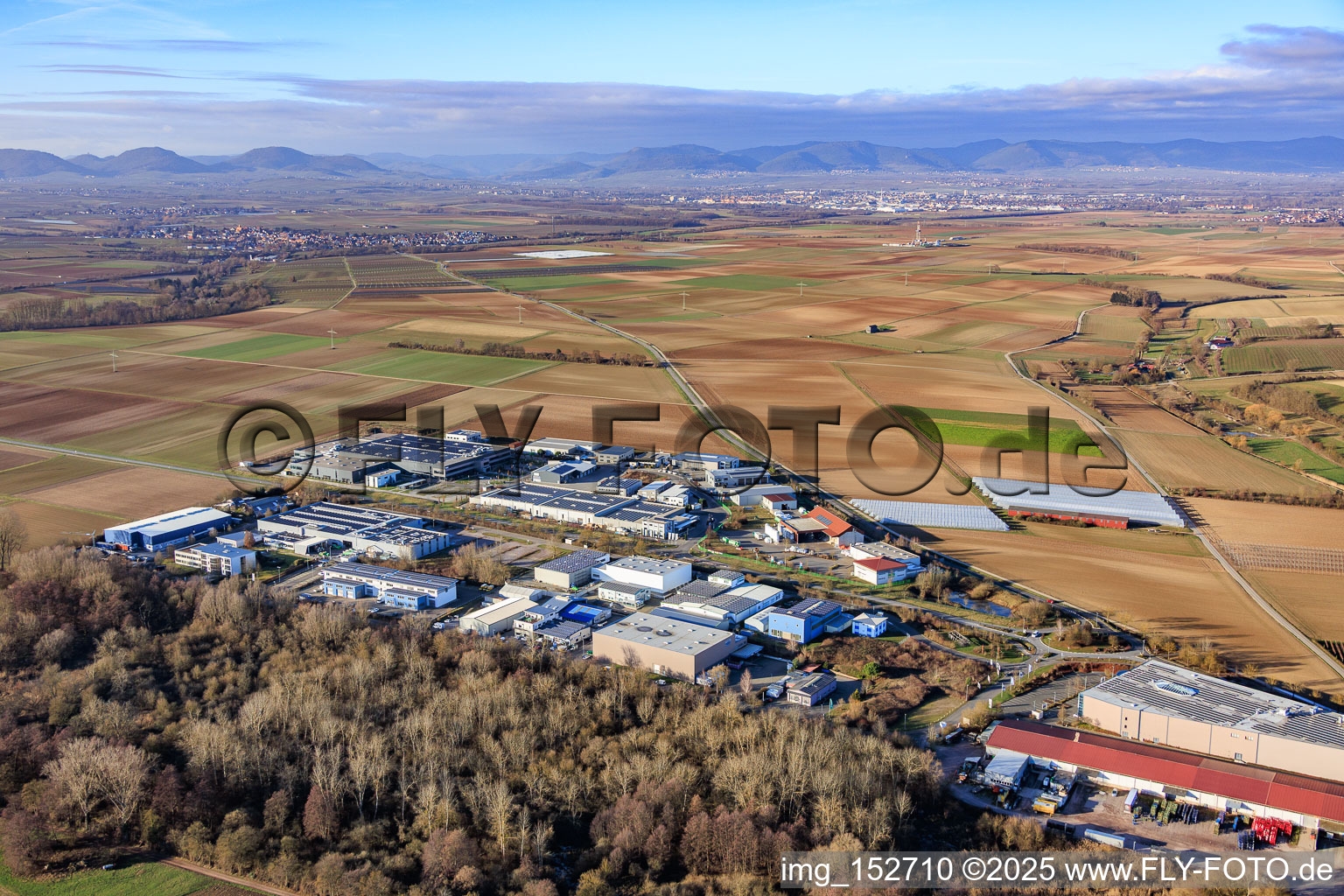 Vue aérienne de Parc industriel W depuis le sud-ouest à Herxheim bei Landau dans le département Rhénanie-Palatinat, Allemagne