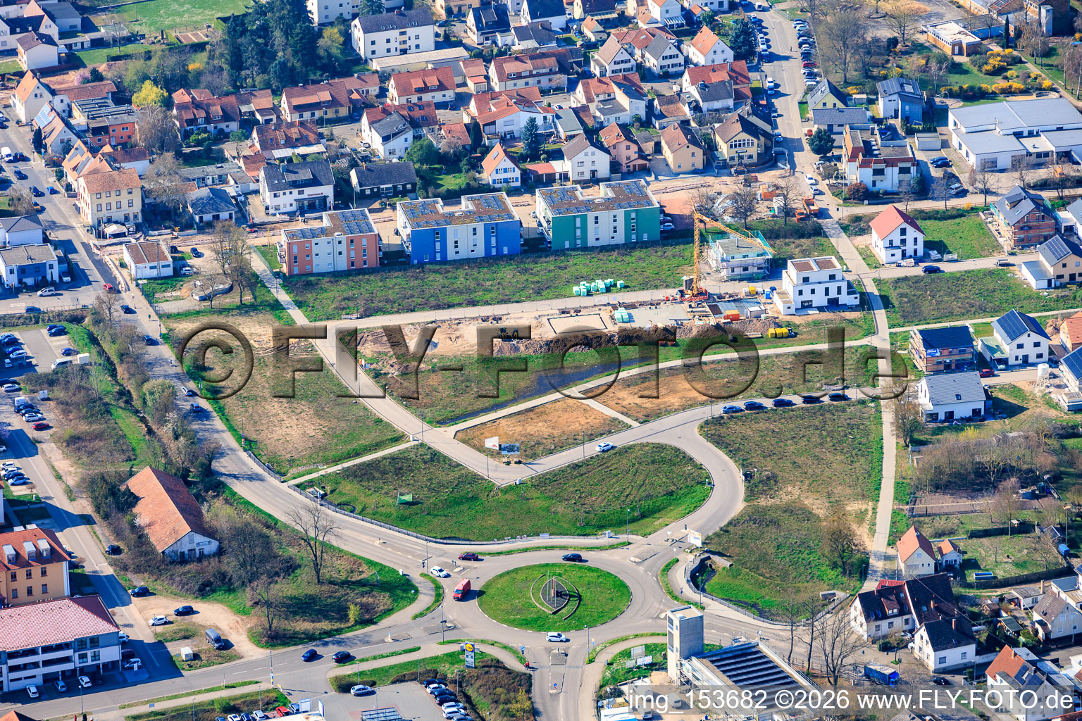 Nouvelle zone de développement Am Pfefferminzbähnel après développement à le quartier Lachen in Neustadt an der Weinstraße dans le département Rhénanie-Palatinat, Allemagne