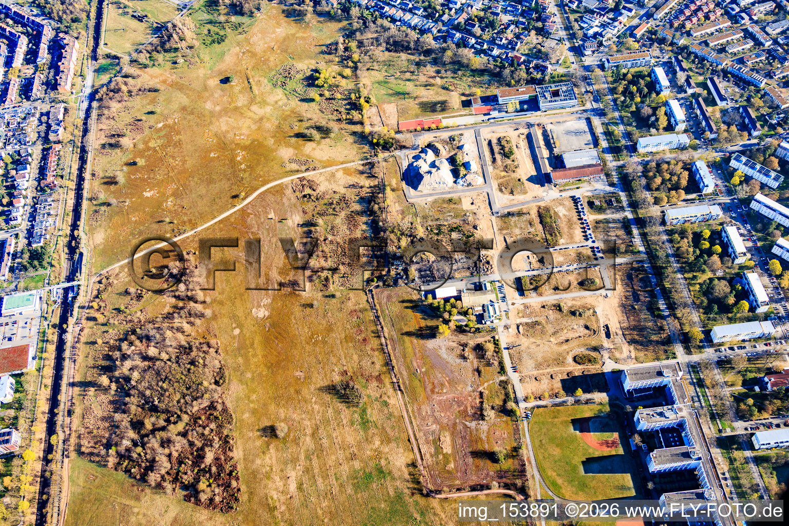 Projet de conversion à l'intersection de Delaware Street et New York Street sur l'ancien aérodrome à le quartier Nordstadt in Karlsruhe dans le département Bade-Wurtemberg, Allemagne