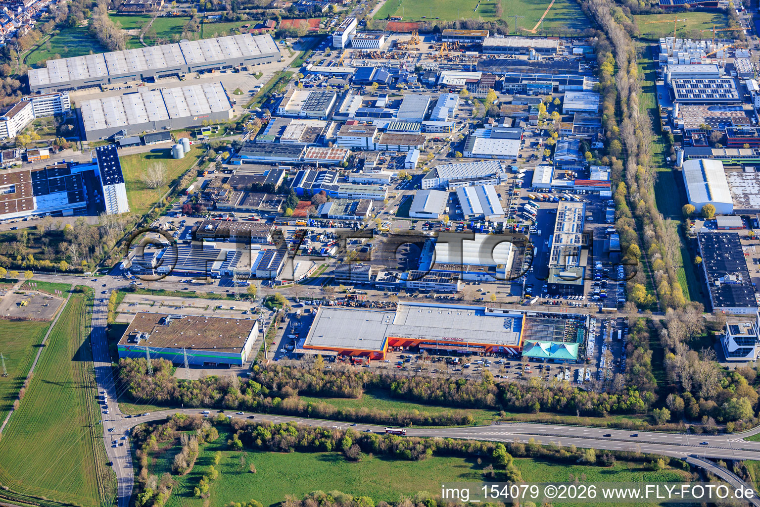 Parc industriel An der Tagweide à le quartier Hagsfeld in Karlsruhe dans le département Bade-Wurtemberg, Allemagne