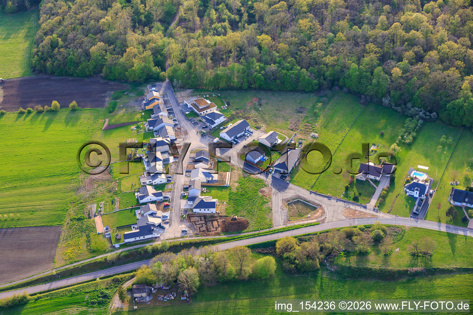 Nouvelle zone d'aménagement Rue des Chênes à l'Étang de Metzing à Metzing dans le département Moselle, France