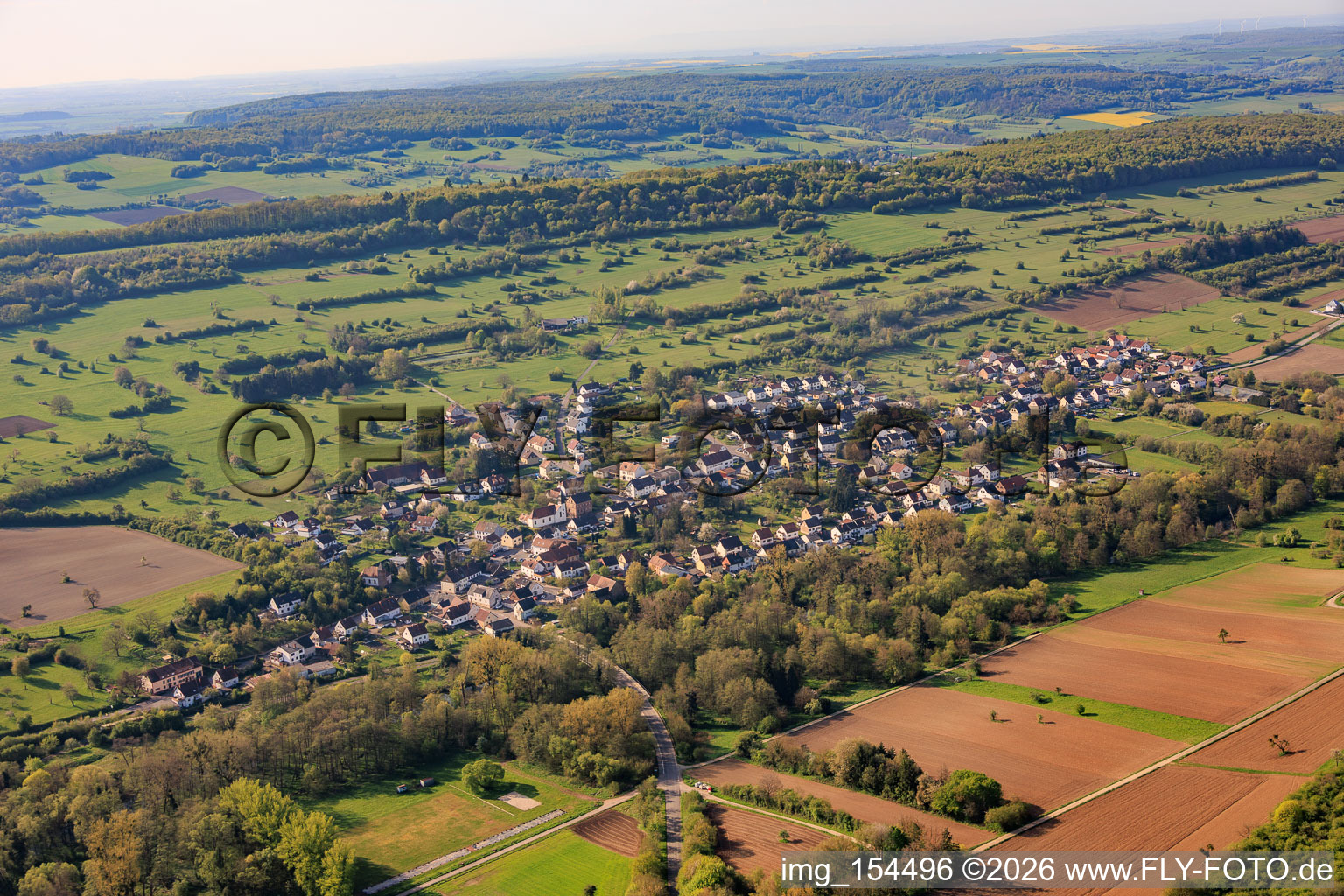 Du nord à le quartier Bliesdalheim in Gersheim dans le département Sarre, Allemagne
