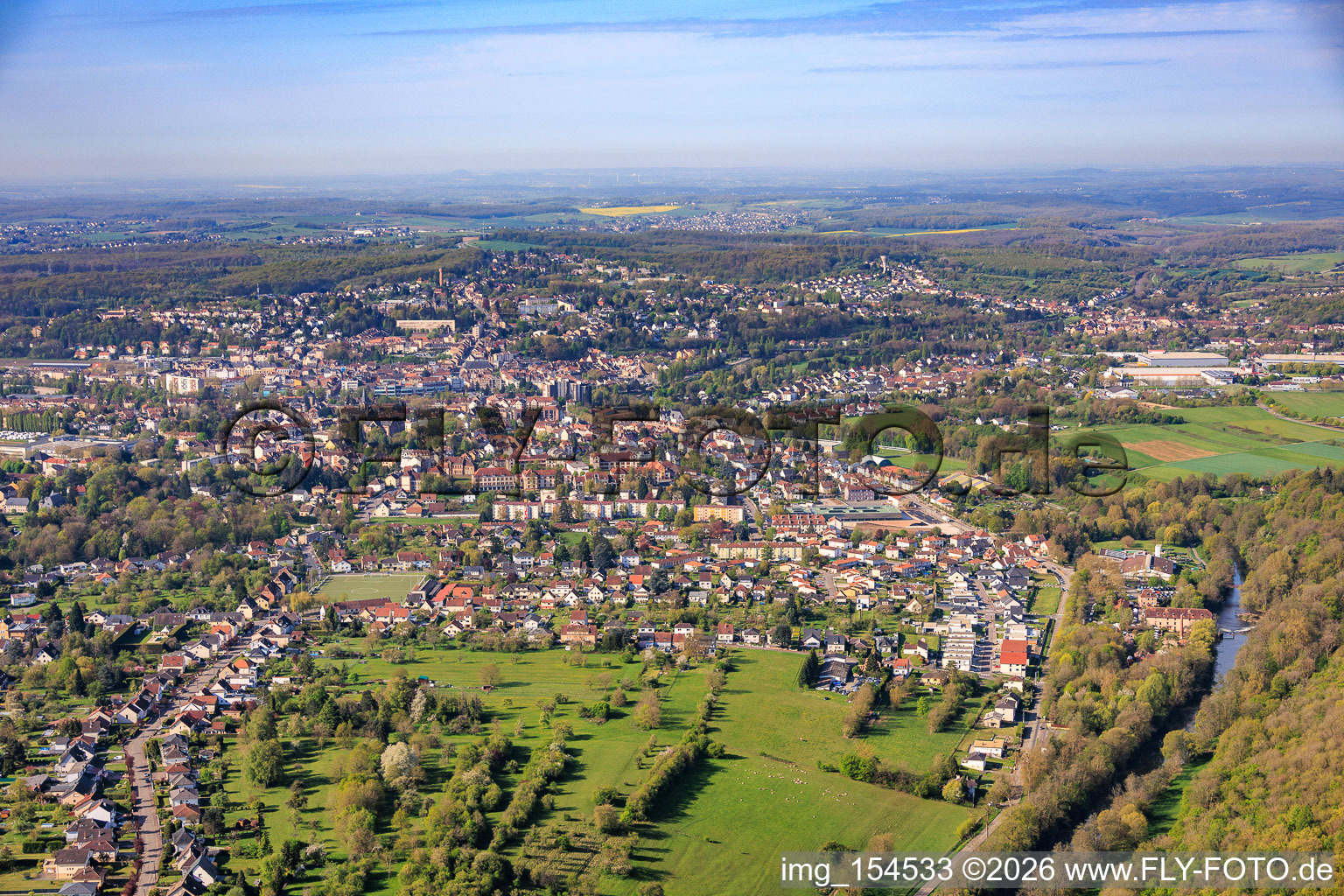 Du nord-est à le quartier Blies Nord in Saargemünd dans le département Moselle, France