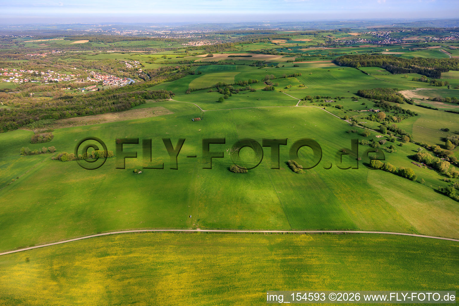 Pâturages pour moutons de la ferme Rimlinger à Achen dans le département Moselle, France
