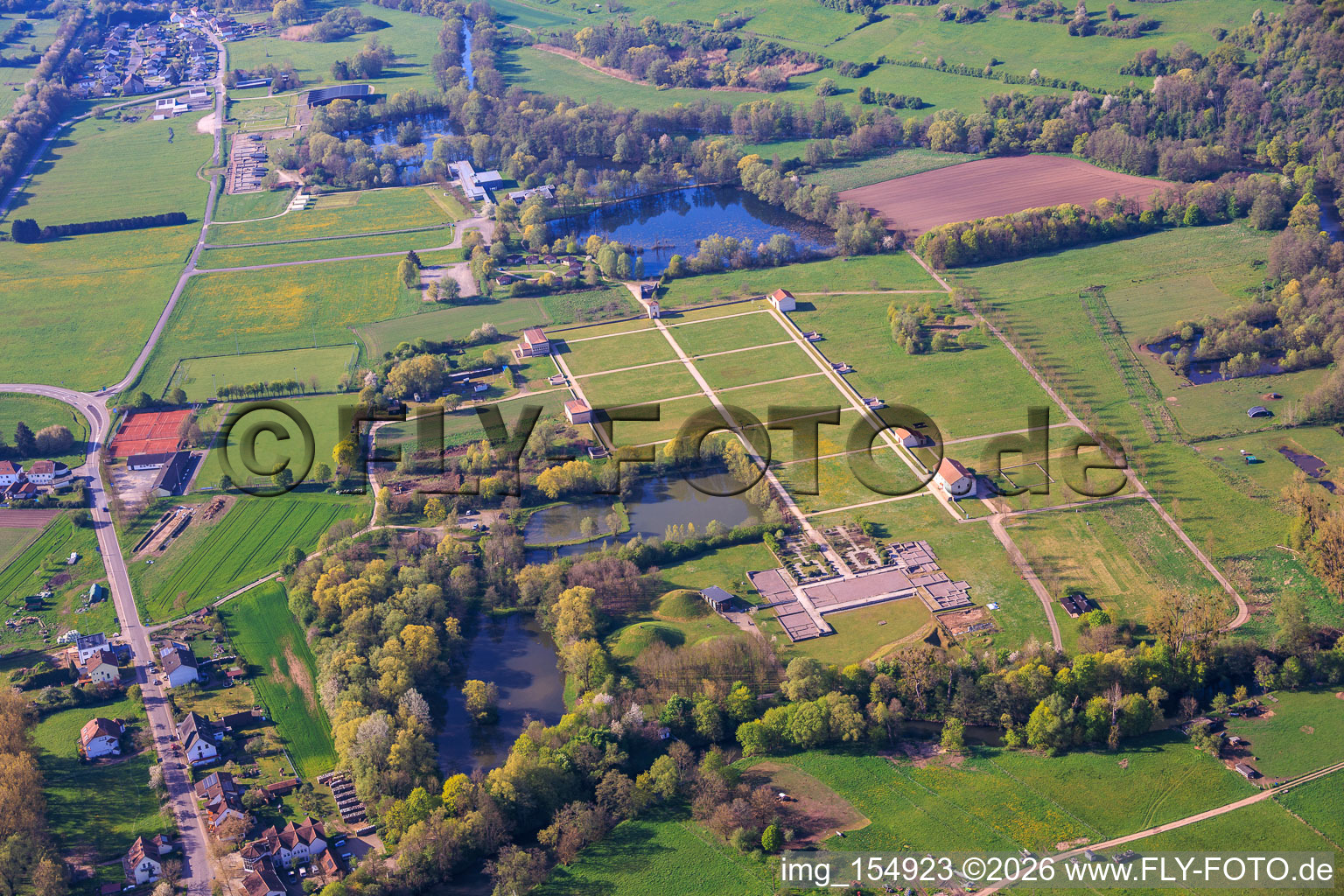 Parc culturel européen de Bliesbruck-Reinheim avec villa gallo-romaine de Reinheim à le quartier Reinheim in Gersheim dans le département Sarre, Allemagne